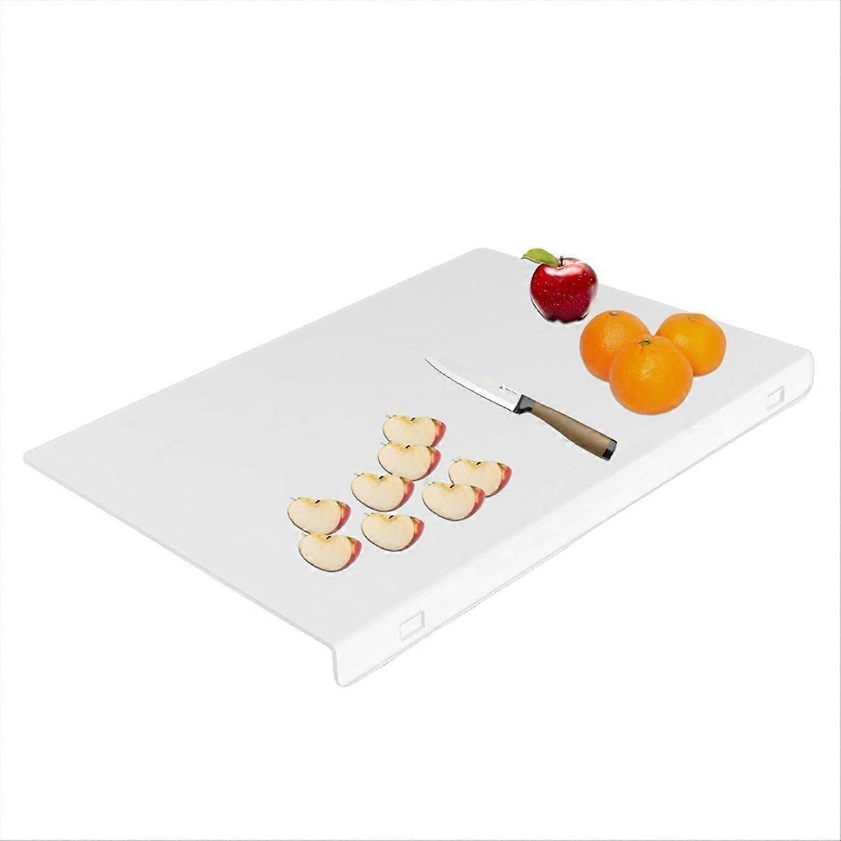 Acrylic Cutting Board with Waste Container and Counter Lip,17x13 Inch Large Clear Cutting Board for