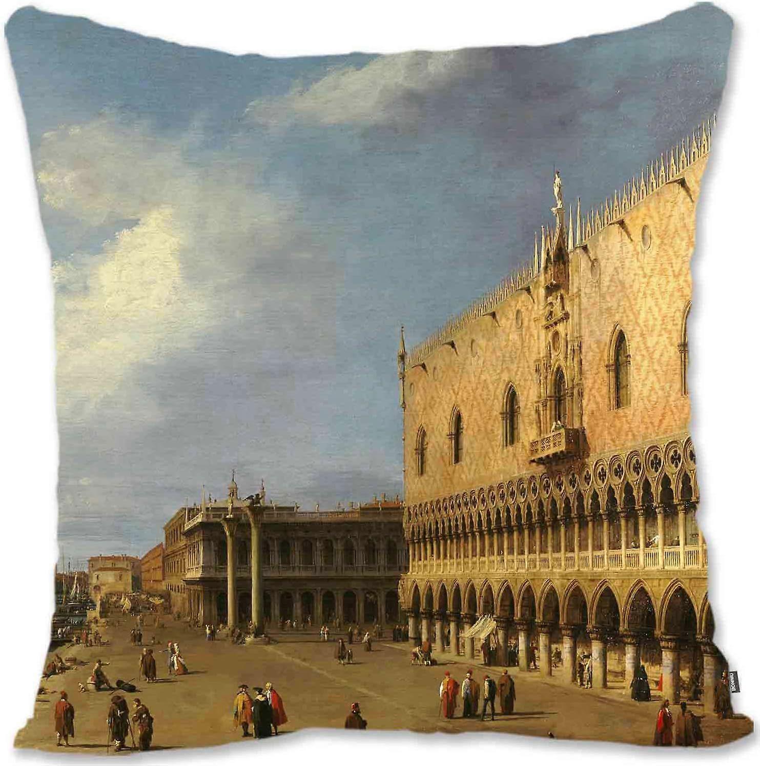 c861装飾的なスロー枕カバーth世紀のヴェネツィアの風景画 - カナレット - モロGC(A1-429)jk861の眺め