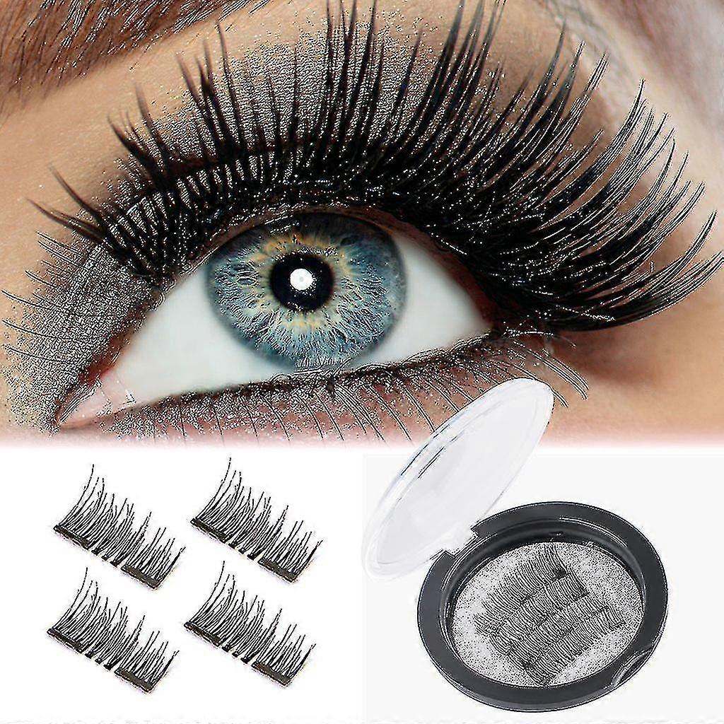 3d Reusable Magnetic Eyelashes Kit, Dense Magnetic False Eyelashes