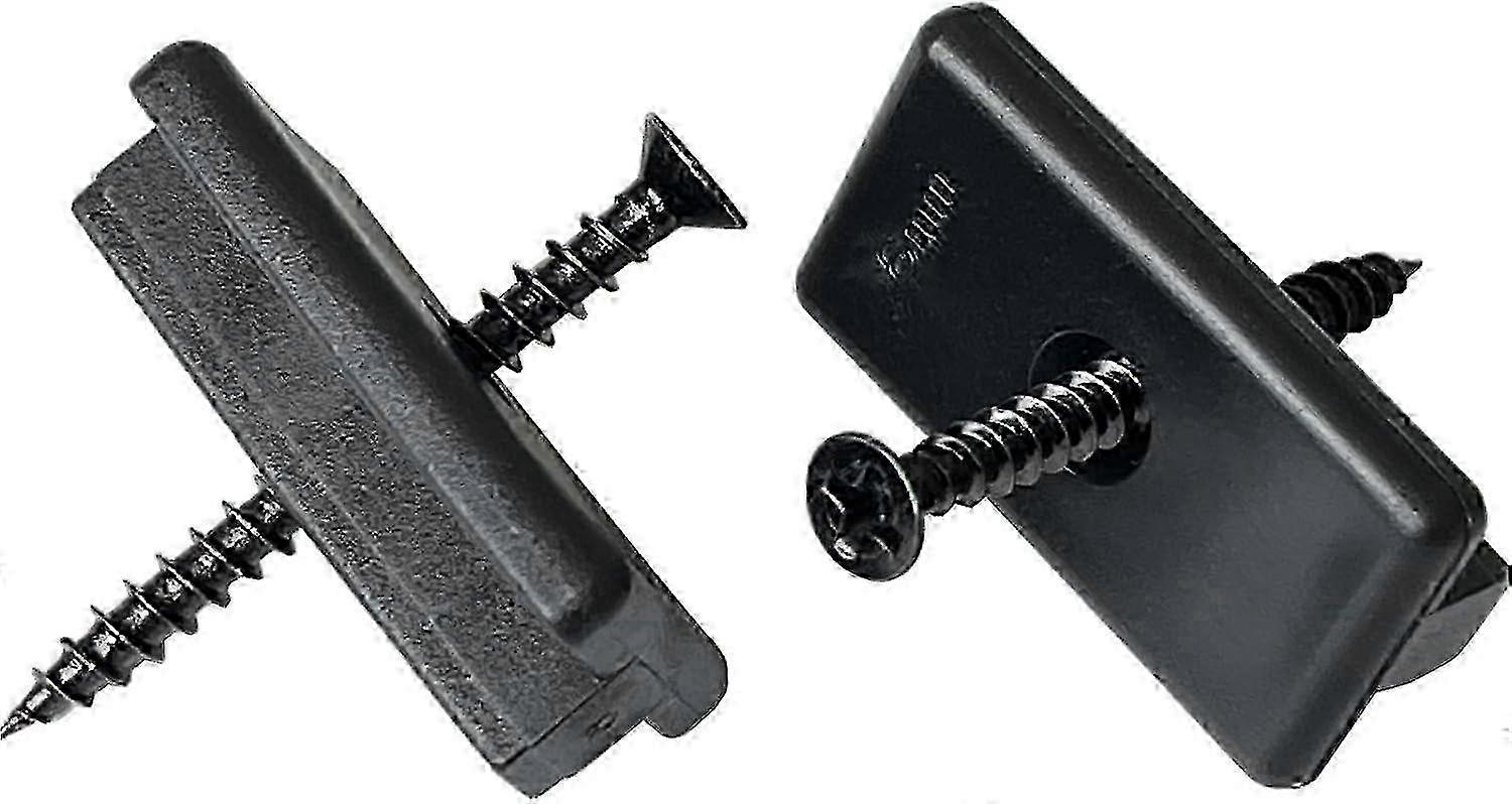 100 Pieces WPC Clips, 6mm Plastic Decking Clips for WPC/BPC Slats, Hidden Fixing with T-Clip + Screws (Black)