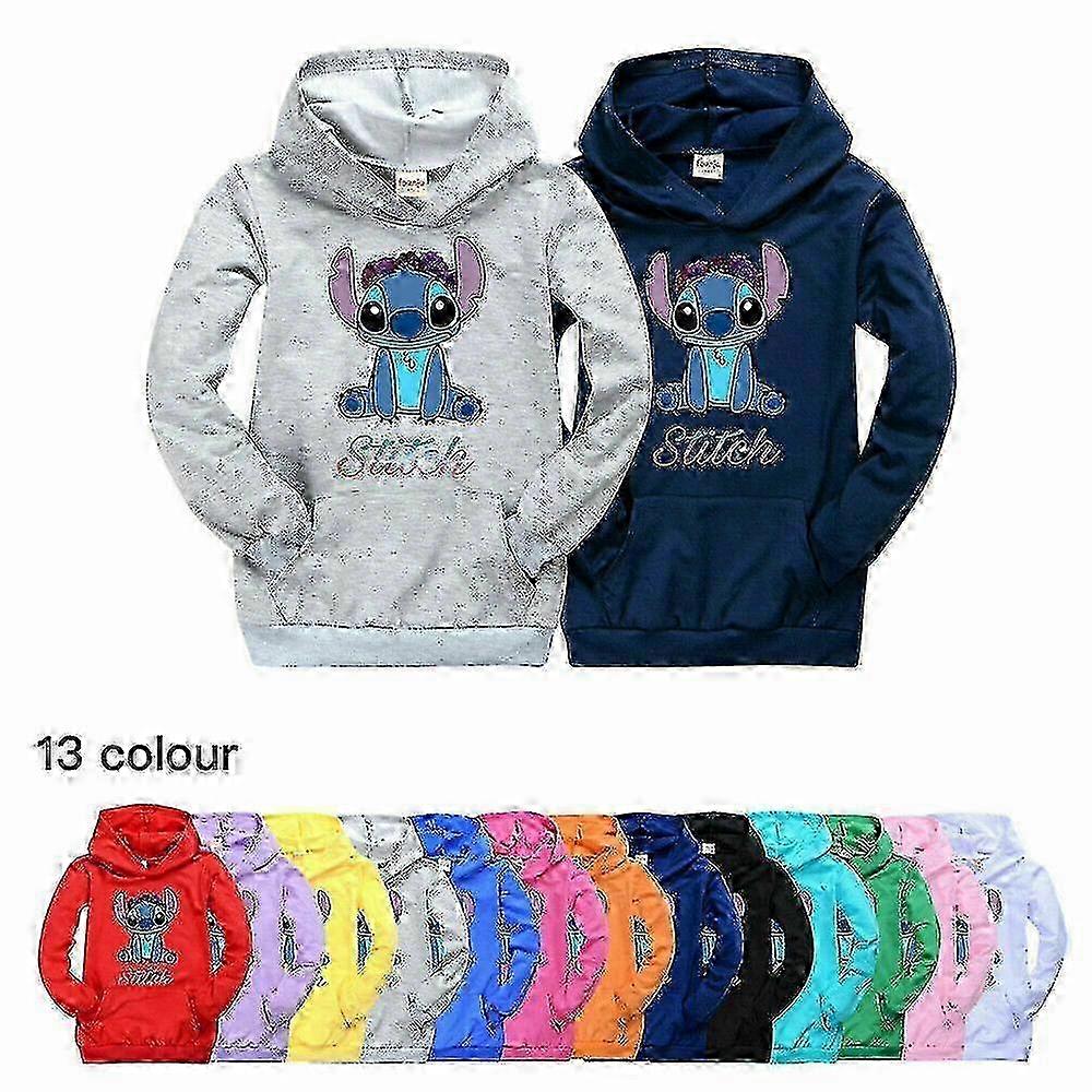 Nouveau sweat-shirt à manches longues Lilo et Stitch pour enfants avec capuche confortable - Meilleure vente pour enfants