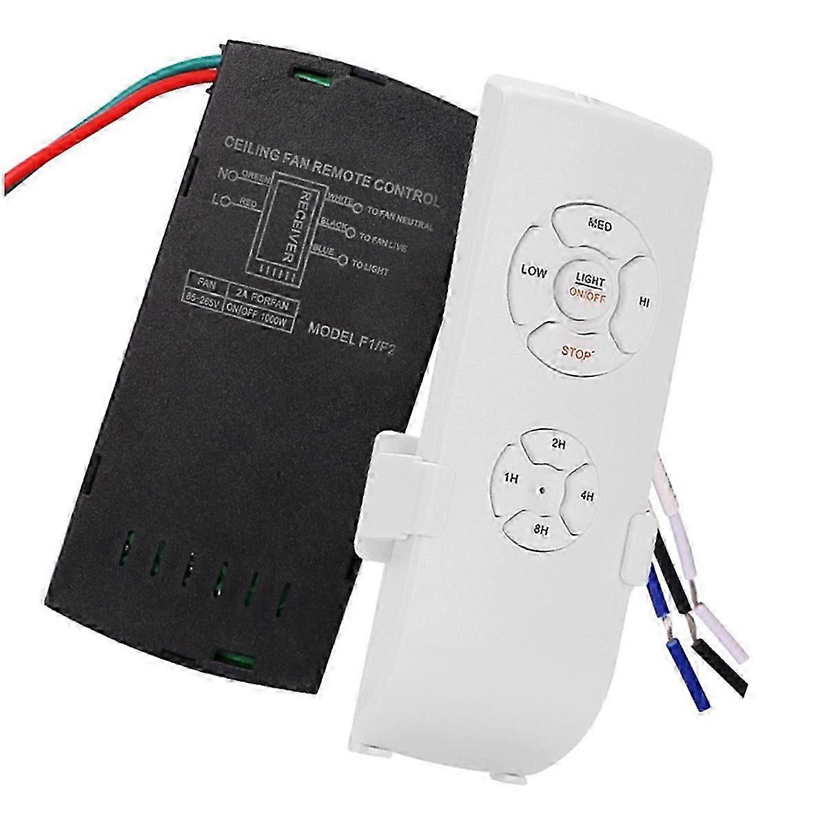 Universal Ceiling Fan Remote Control Kit, Ceiling Fan Light Timing & Speed Wireless Remote Control and Receiver