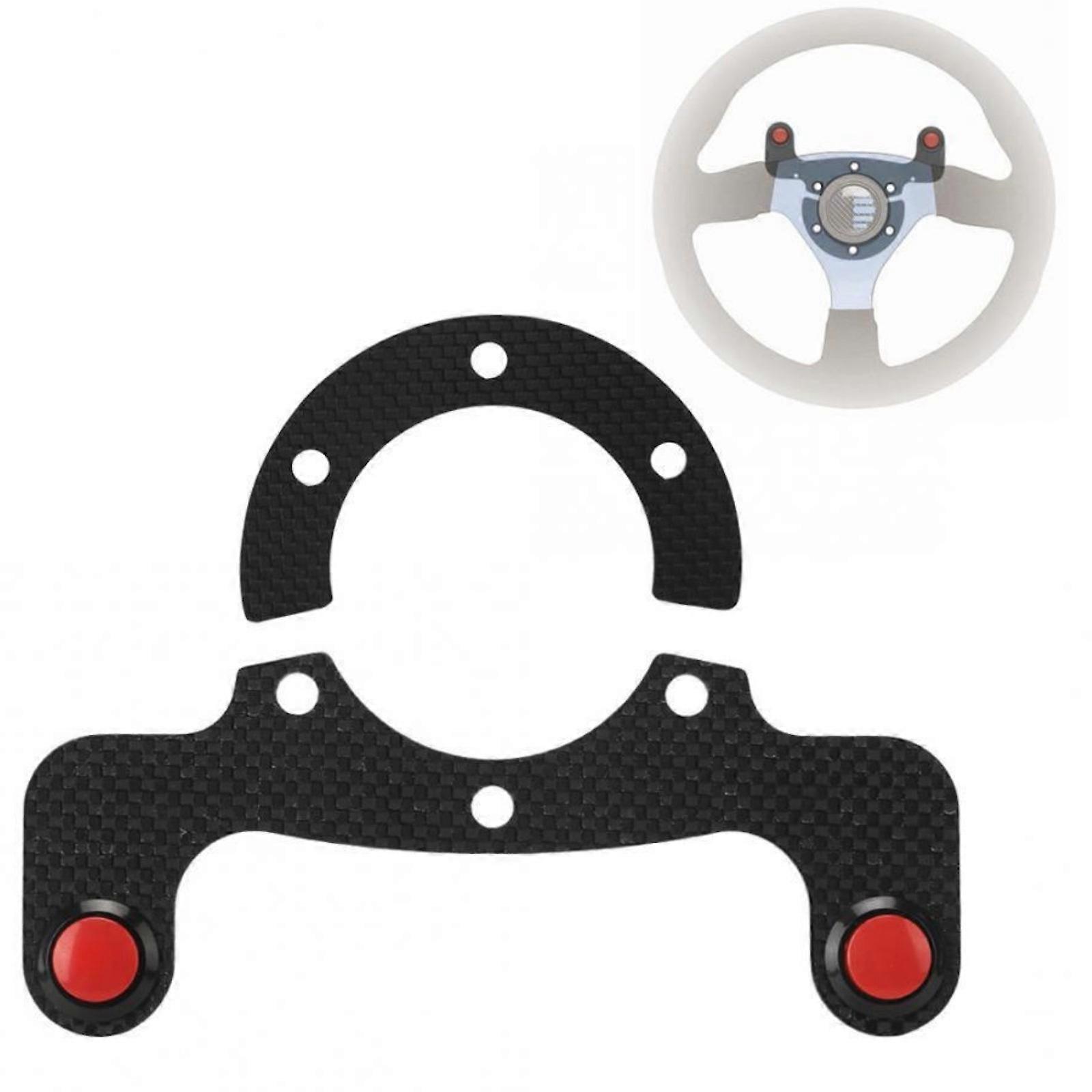 Carbon Fiber Racing Steering Wheel Horn Button Lightweight 6 Bolt Design Single/Double Button Precised Control Multicolor