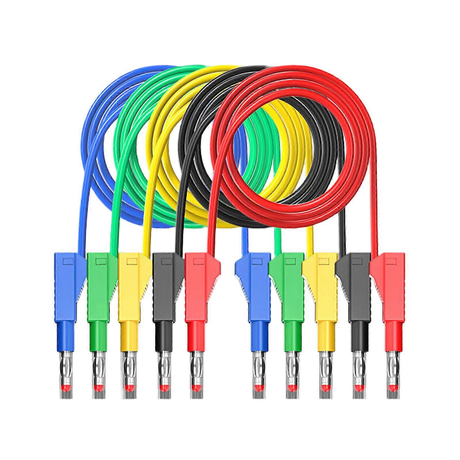 Professional Multimeter Test Leads Cables Probes With Retractable 4mm Plugs For Electronics Laboratory And Industrial Use Multicolor