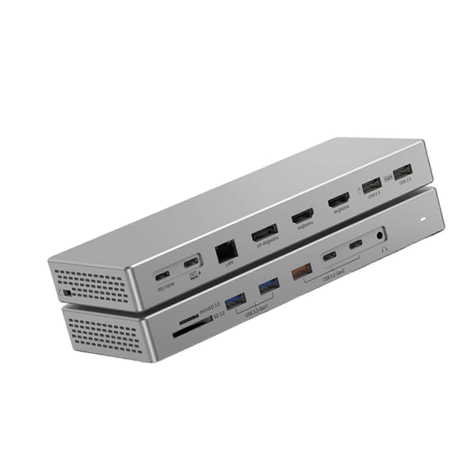 USB C Docking Stations 16 Interfaces Simultaneous 4K HDTV DP Outputs Fast Speed Data Transfer 3.0 Multicolor