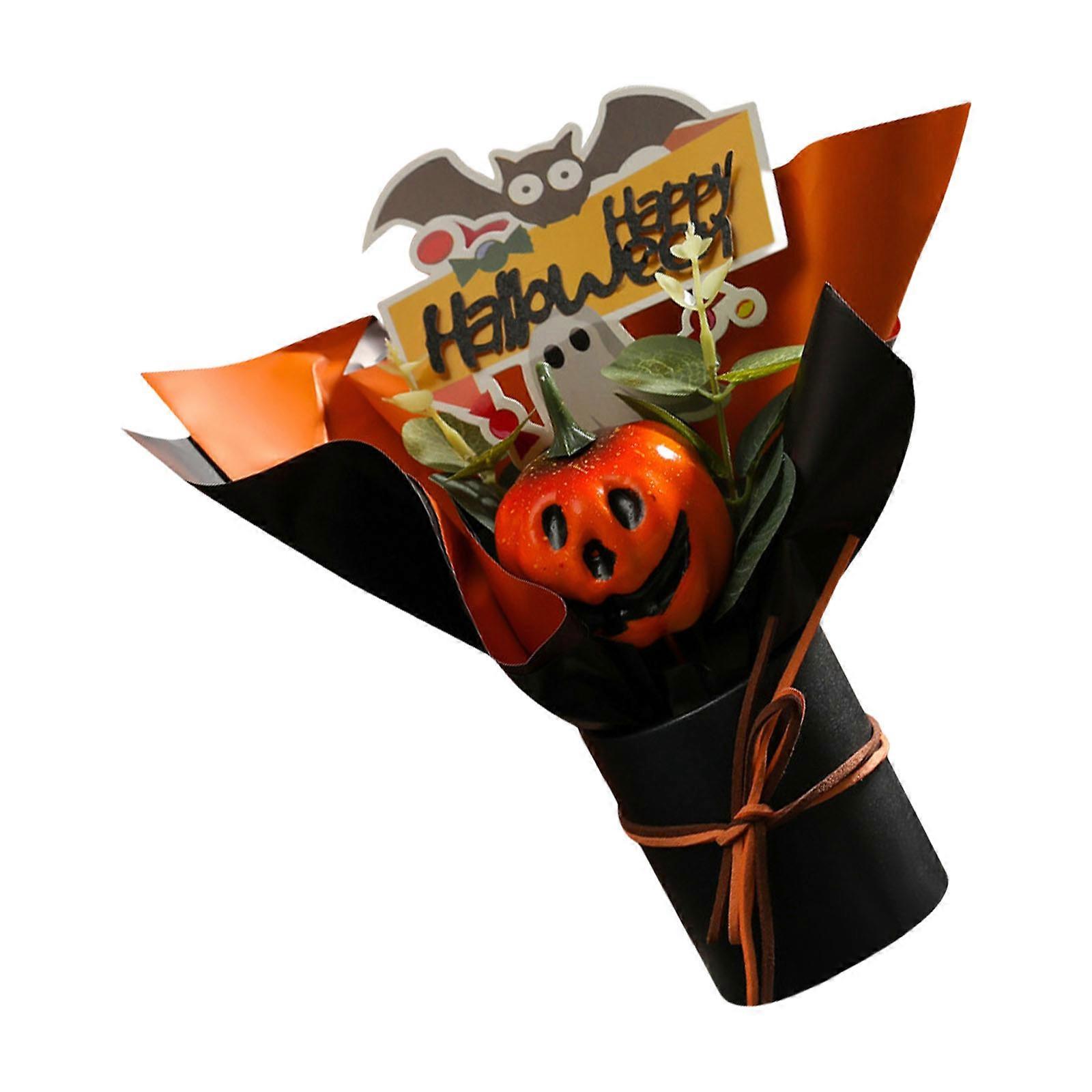 Festival Halloween Bouquet Artificial Floral Display With Halloween Characters For Event And Gatherings Multicolor