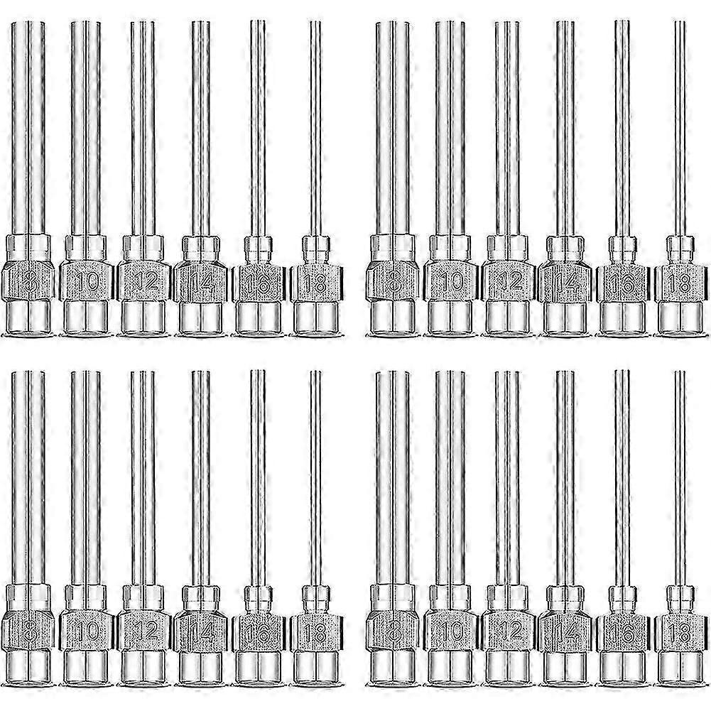 24 pièces Aiguille de distribution 1 pouce en acier inoxydable Blunt Tip Luer Lock Moussé aiguilles (8,10,12,14,16-haoyi