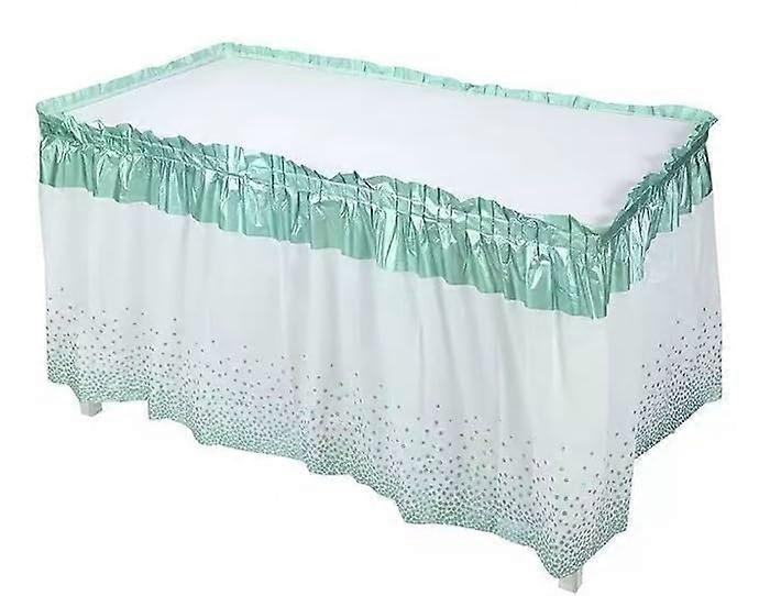 3 Pack Green Rectangular Table Skirts 73x426cm for Party, Wedding, Indoor Outdoor Events