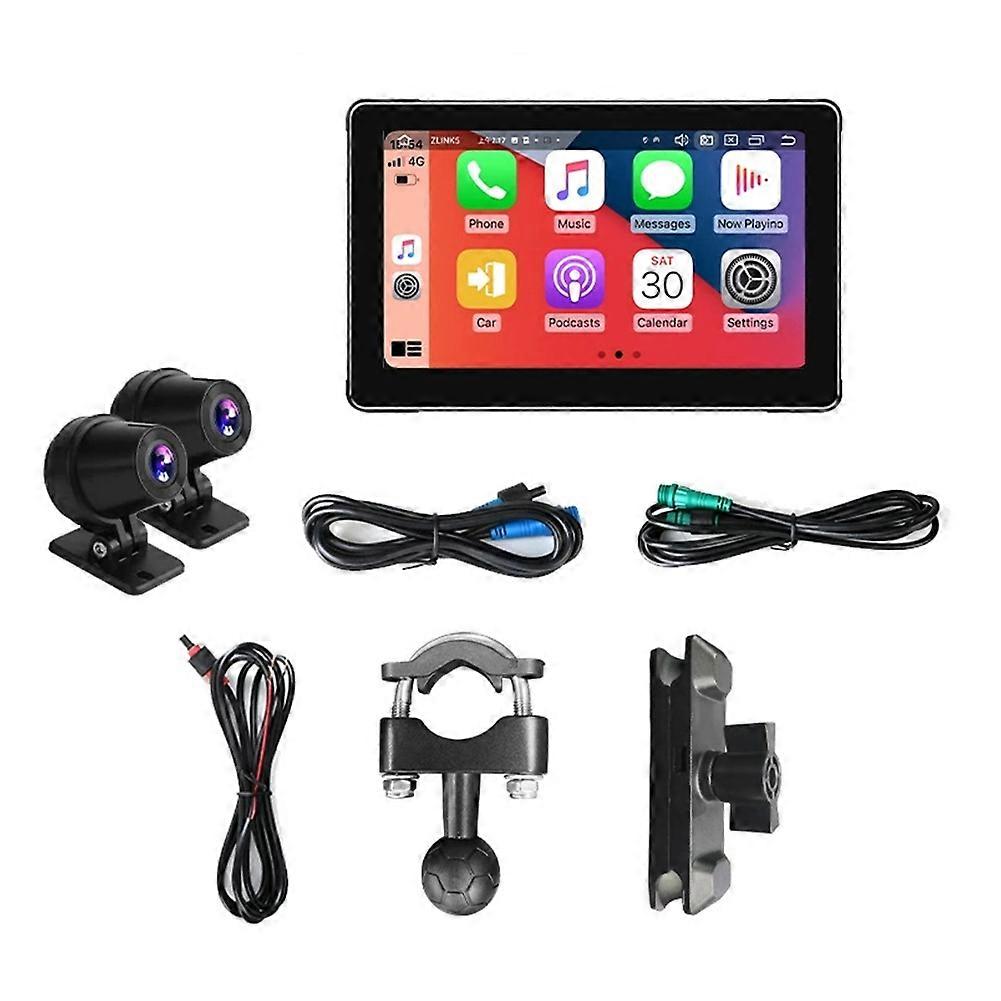 7-Inch Portable Motorcycle Screen Navigation Monitor IPX8 Waterproof for CarPlay Android Auto Wireless Display Screen