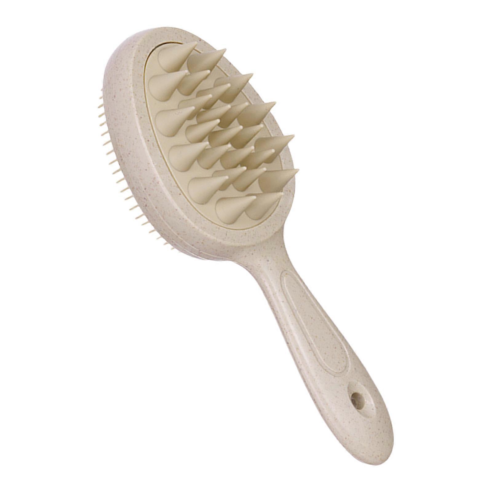 Hair Brush with Double Sided Designs for Different Hair Type Enhancing Relaxation and Scalp Massage Wheat Straw Comb  Yellow