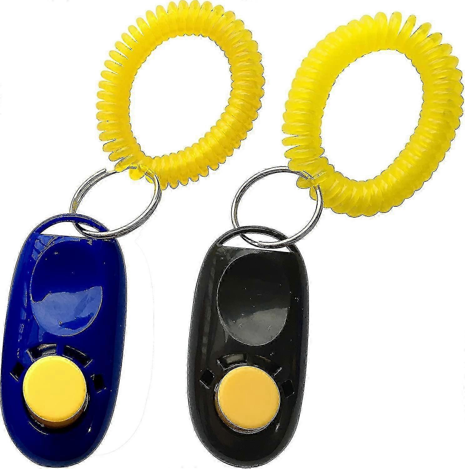 Pet Training Clicker With Wrist Strap, Dog Training Clicker, Black/blue
