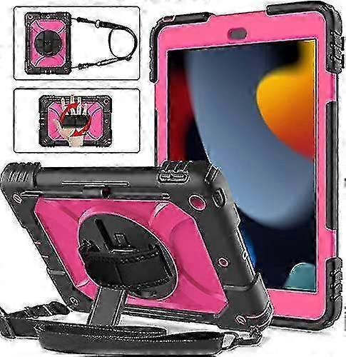 e Timoom Ipad 9th Generation Case, Ipad 8th/7th Generation Case, Ipad 10.2 Case,hybrid Shockproof [360 Rotating Stand] [hand Strap] [pen