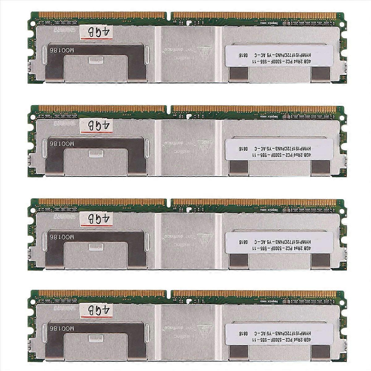 4X DDR2 4GB Ram Memory 667Mhz PC2 5300 240 Pins 1.8V DIMM with Cooling Vest for Desktop Memory Ram(B