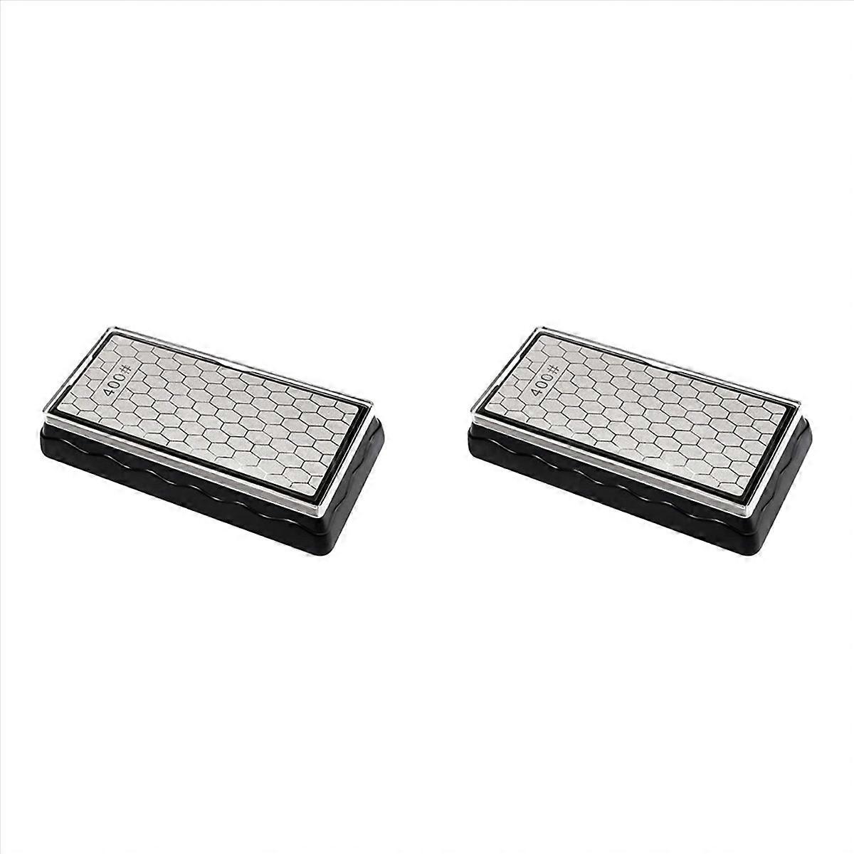 2X Double-Sided Diamond Sharpening Stone,Whetstone Honeycomb Plate with Non-Slip Base(400/1000 Grit)