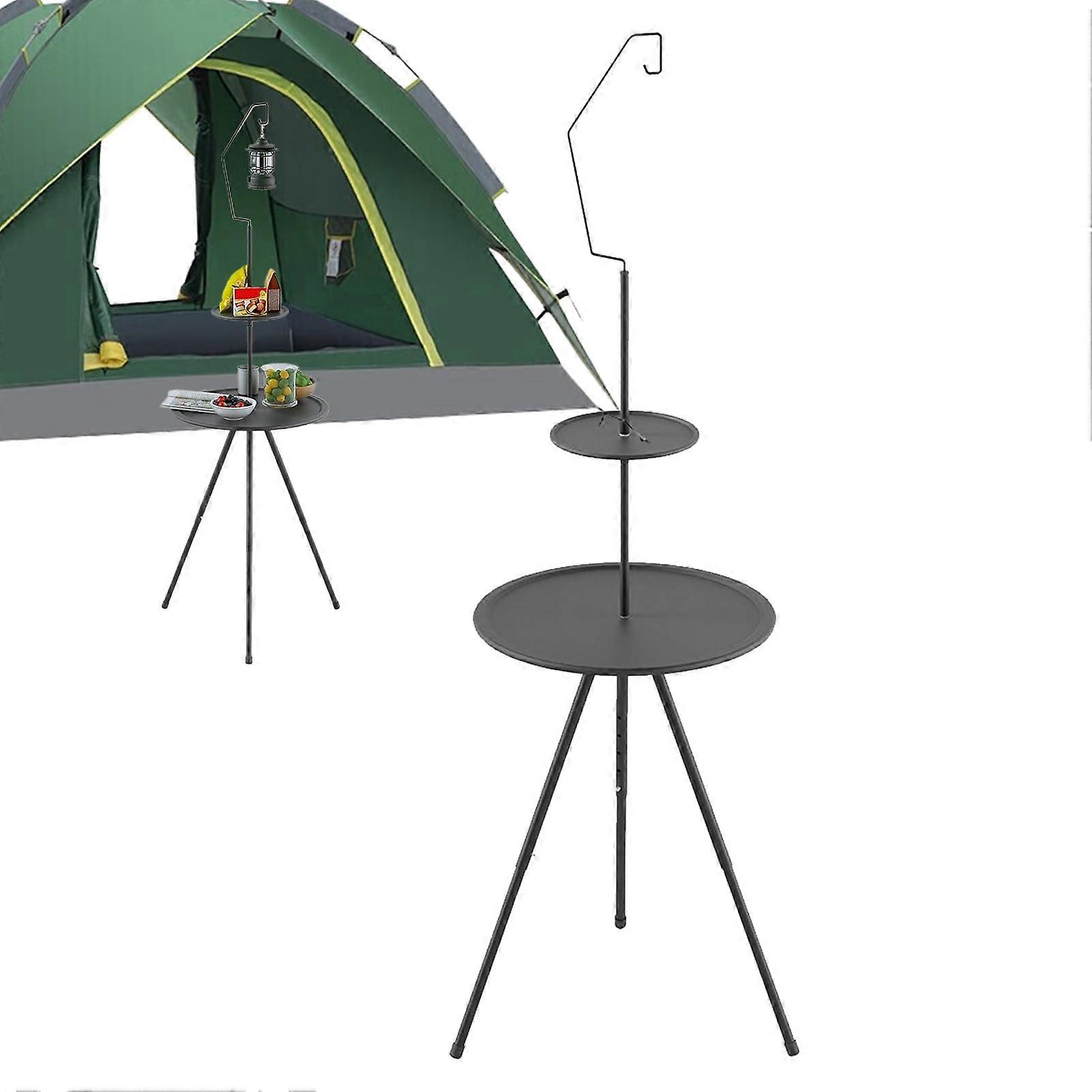 Portable Camping Table Foldable Triangular Support Compact Lightweight For Bedroom Nightstand And Garden Supplies