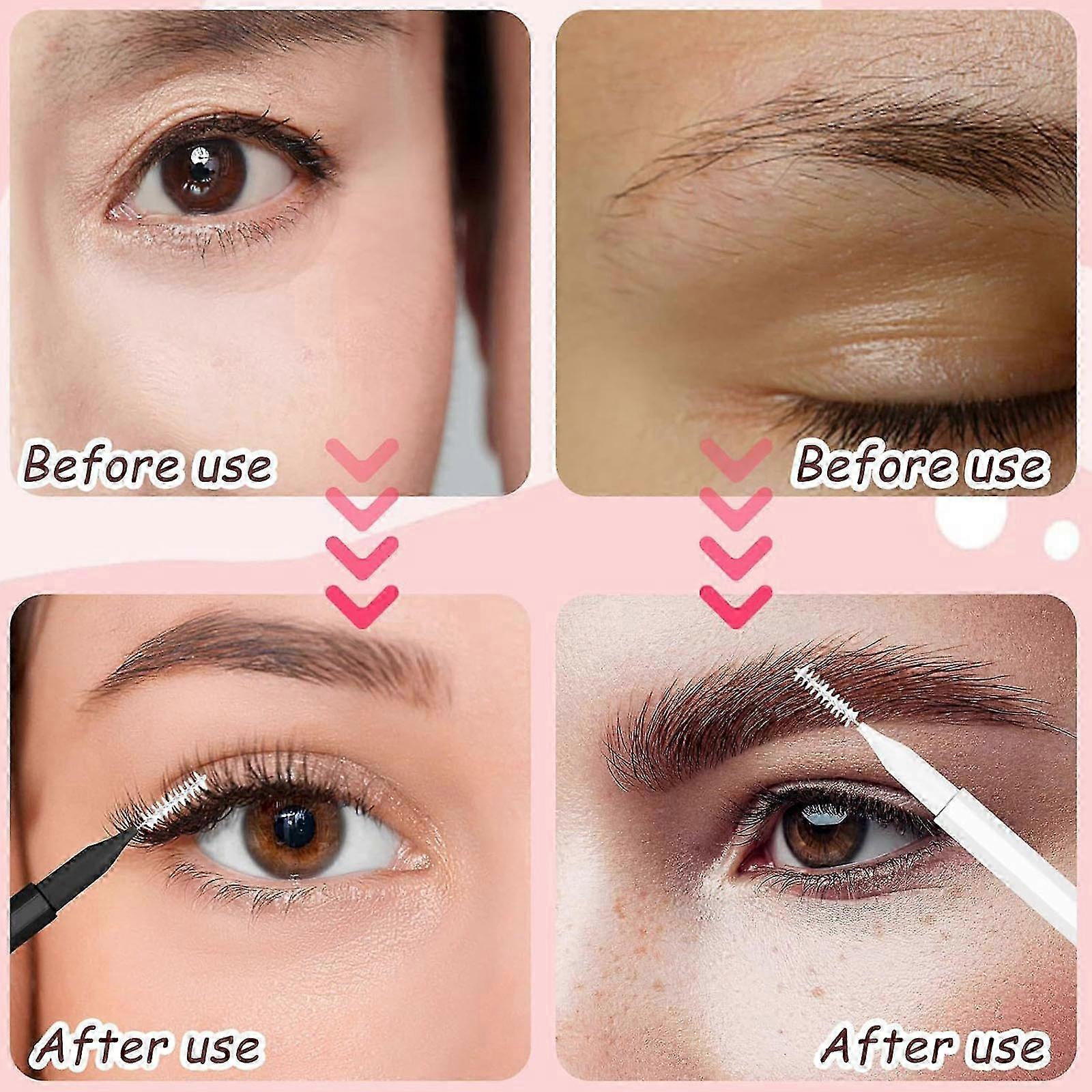 50Pcs Micros Eyebrow Brush with Caps Brow Lamination Brush Spoolie for Brow Eyelash Brush Lash Filler Eyebrow Lift Tool