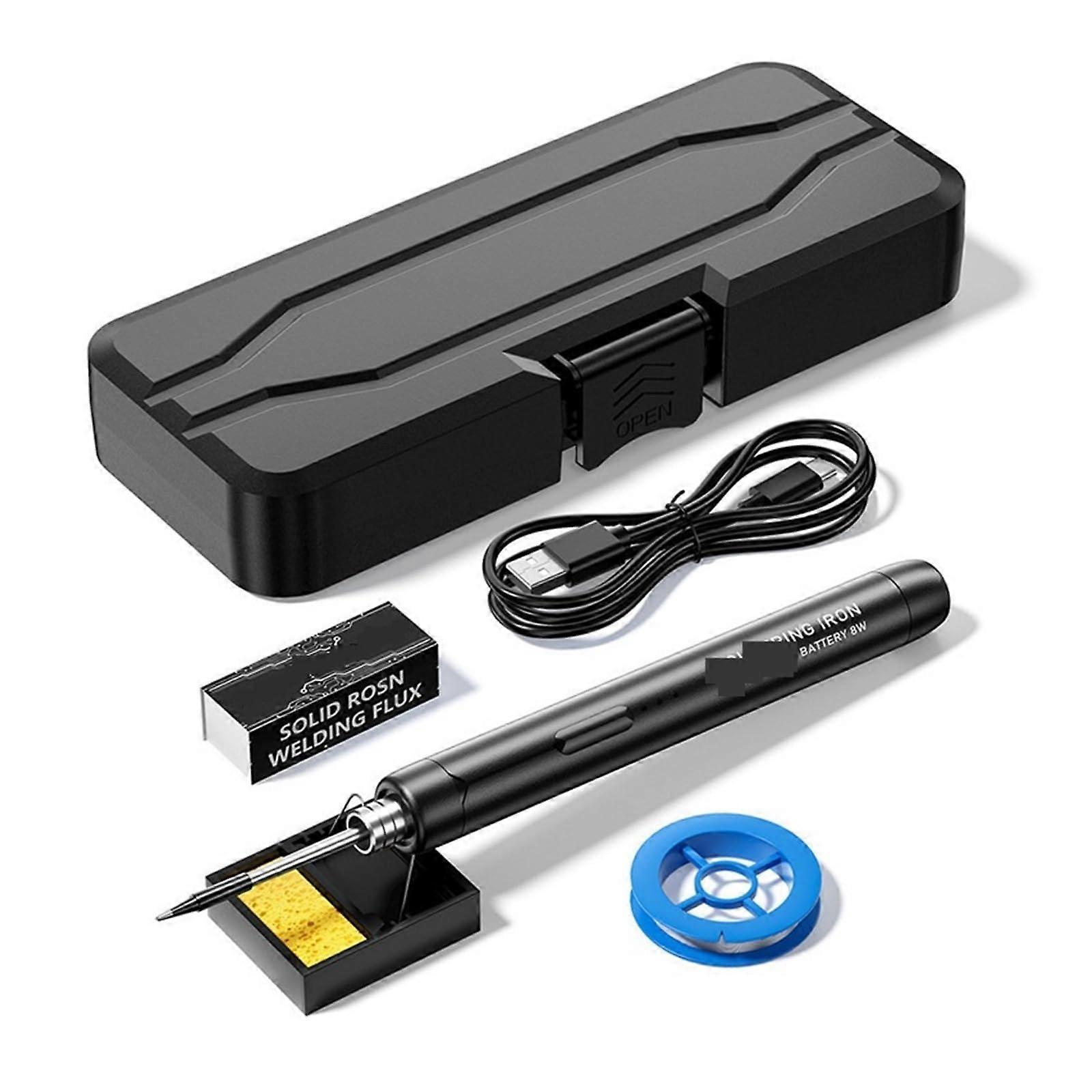 Cordless Electric Soldering Iron Kit with Adjustable Temperature for PCB  and Jewelry Making Black