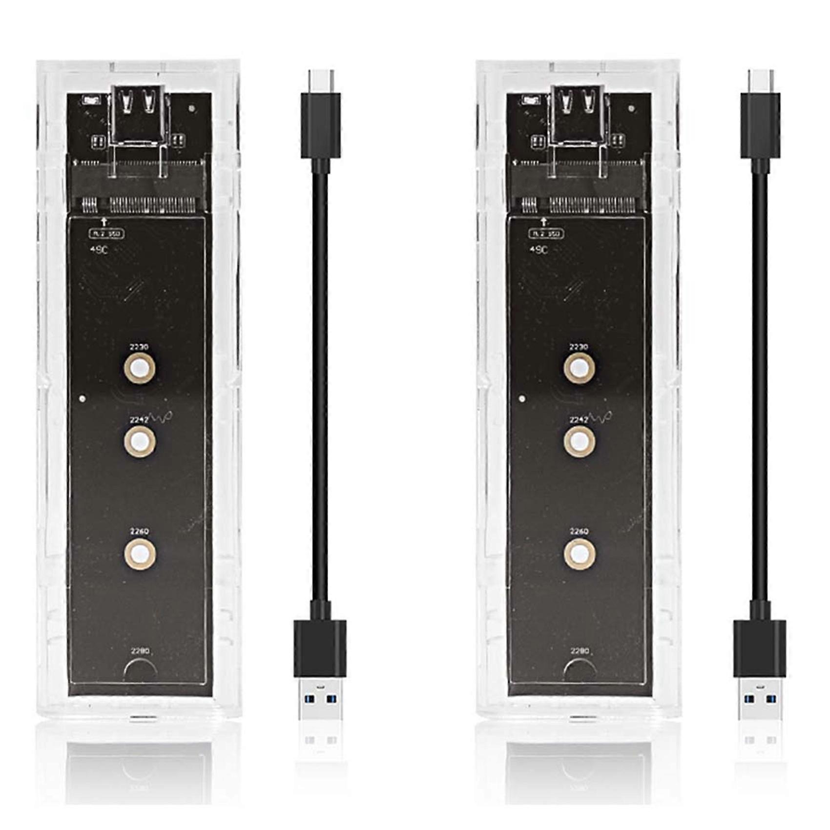 2X M.2 NGFF SATA Dual Protocol SSD Case Clear USB Type C 10Gbps PCI-E M2 SSD External Enclosure Hard Disk Box