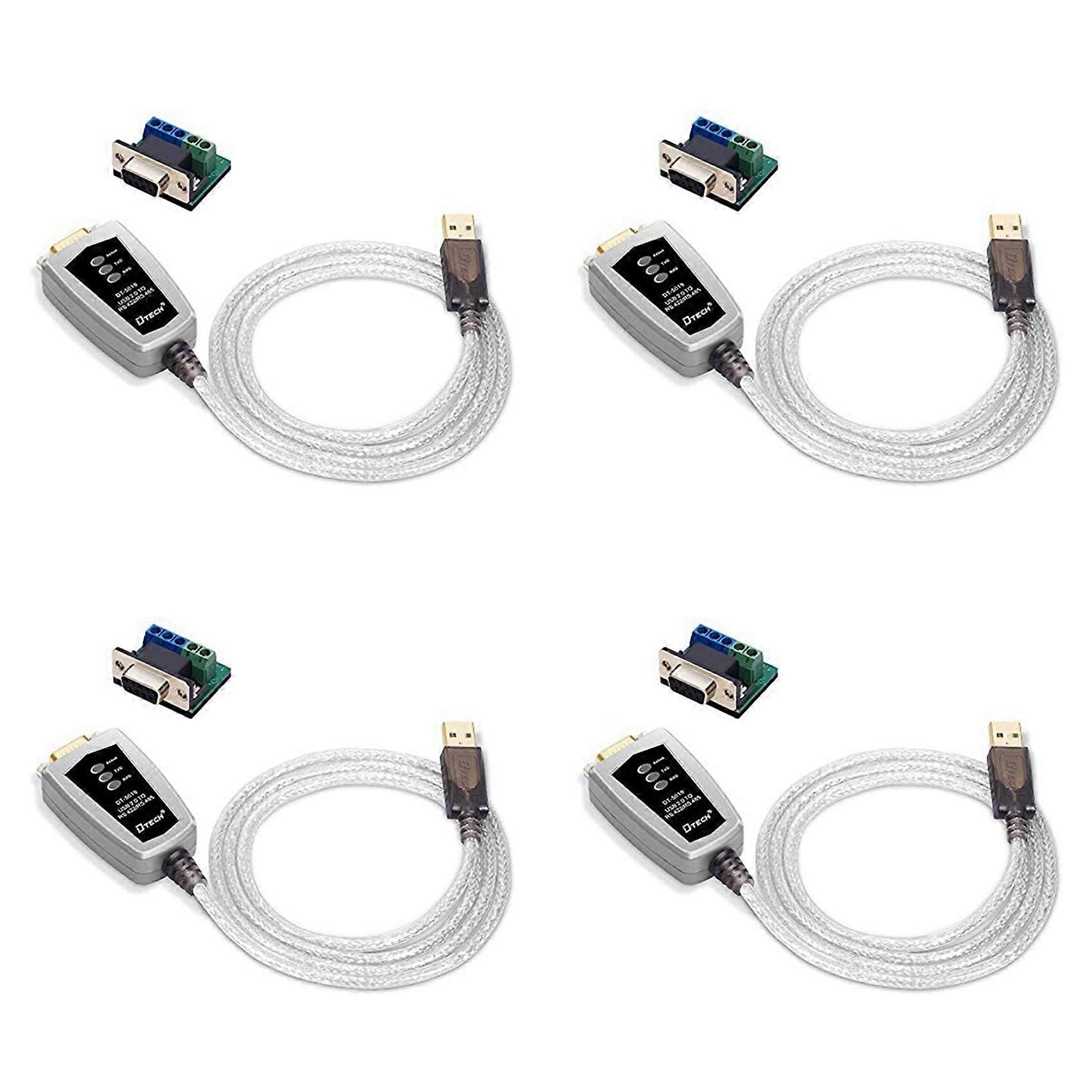 4X DTech USB to RS422 RS485 Serial Port Adapter Cable with FTDI Chipset 5 Position Terminal Board for Windows 10 8 7 XP