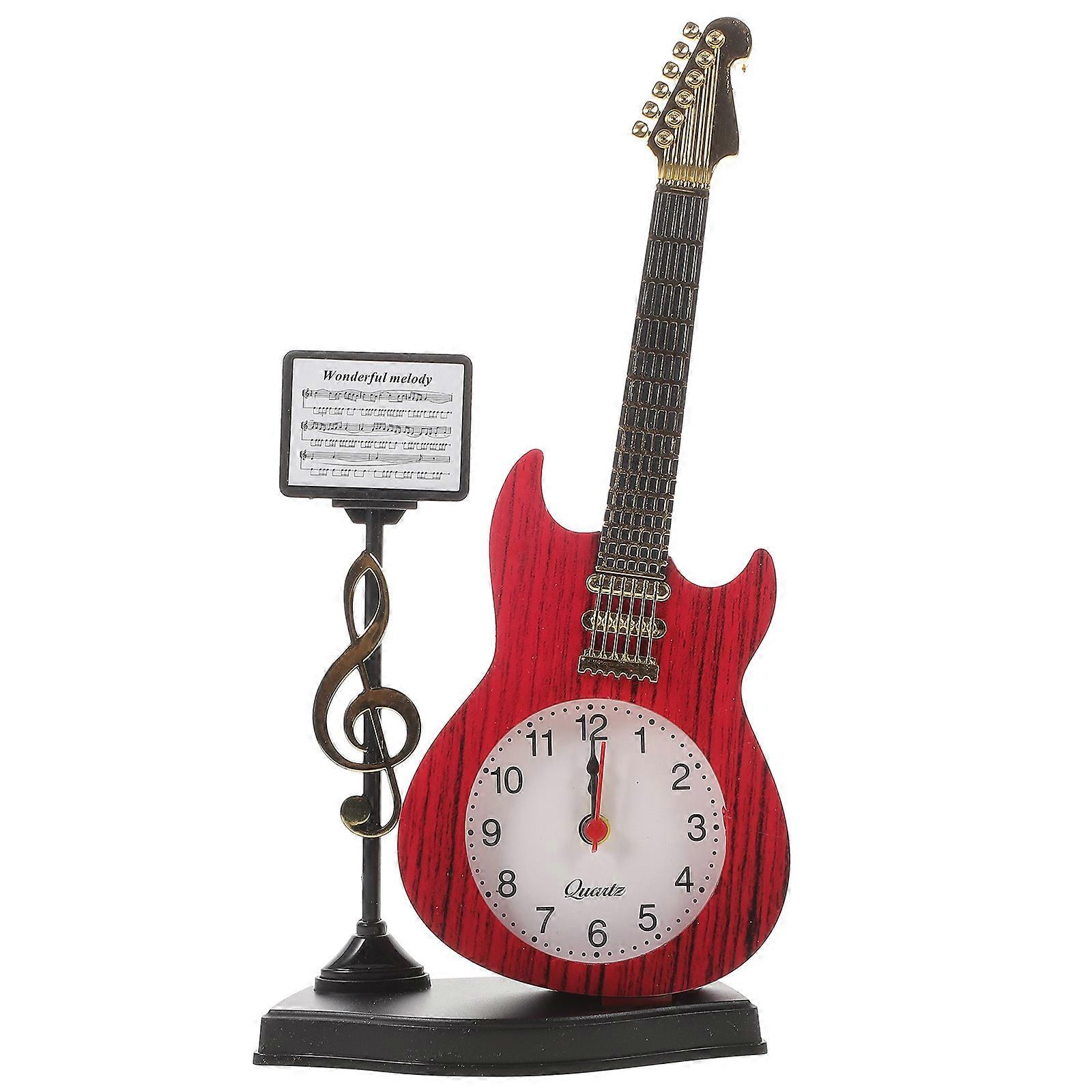 Musical Instrument Shaped Desktop Clock Tabletop Adornment Bedside Clock