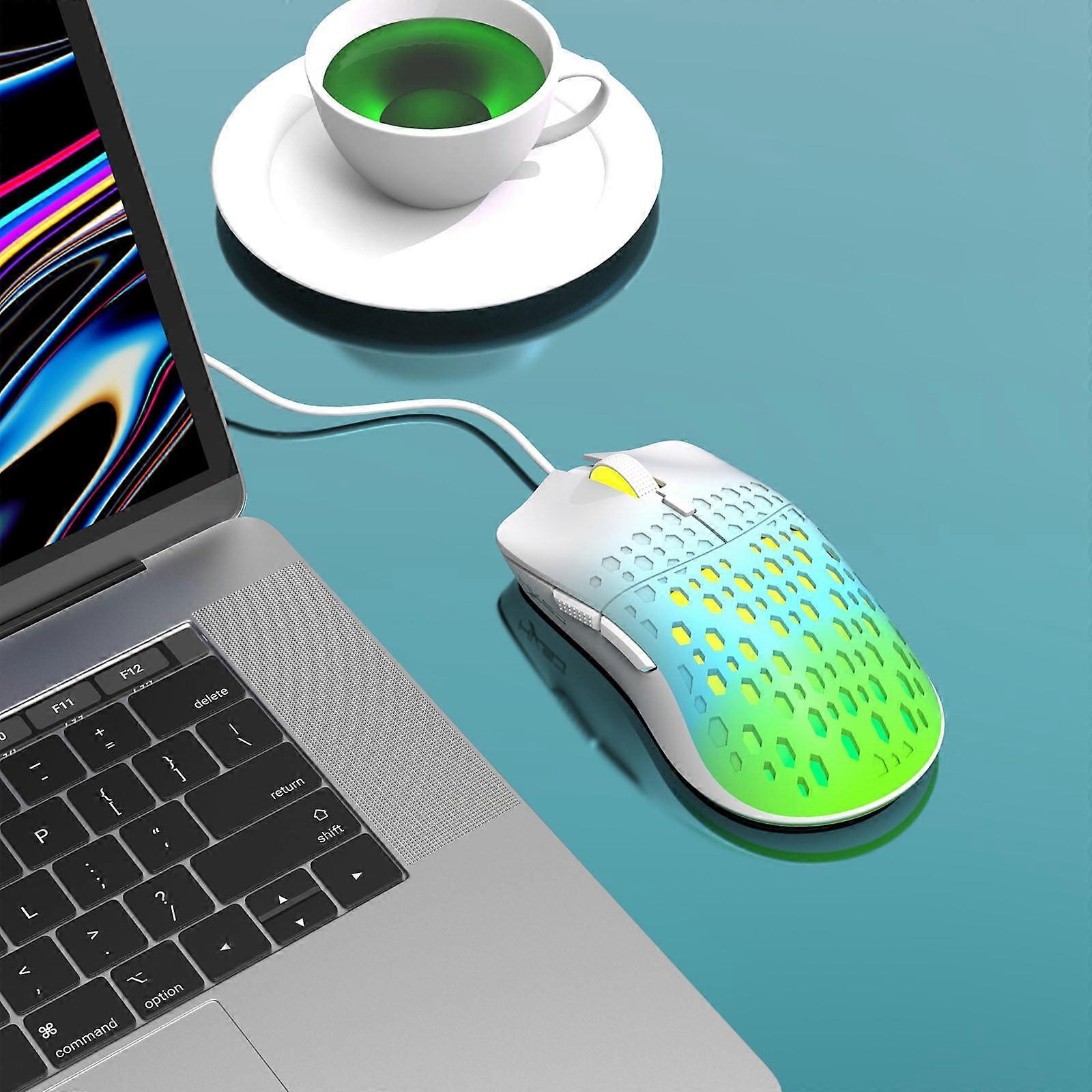 Wired Gaming Mouse Colorful Light Hole Esports Lightweight Mouse 3600dpi Office Ergonomic Design