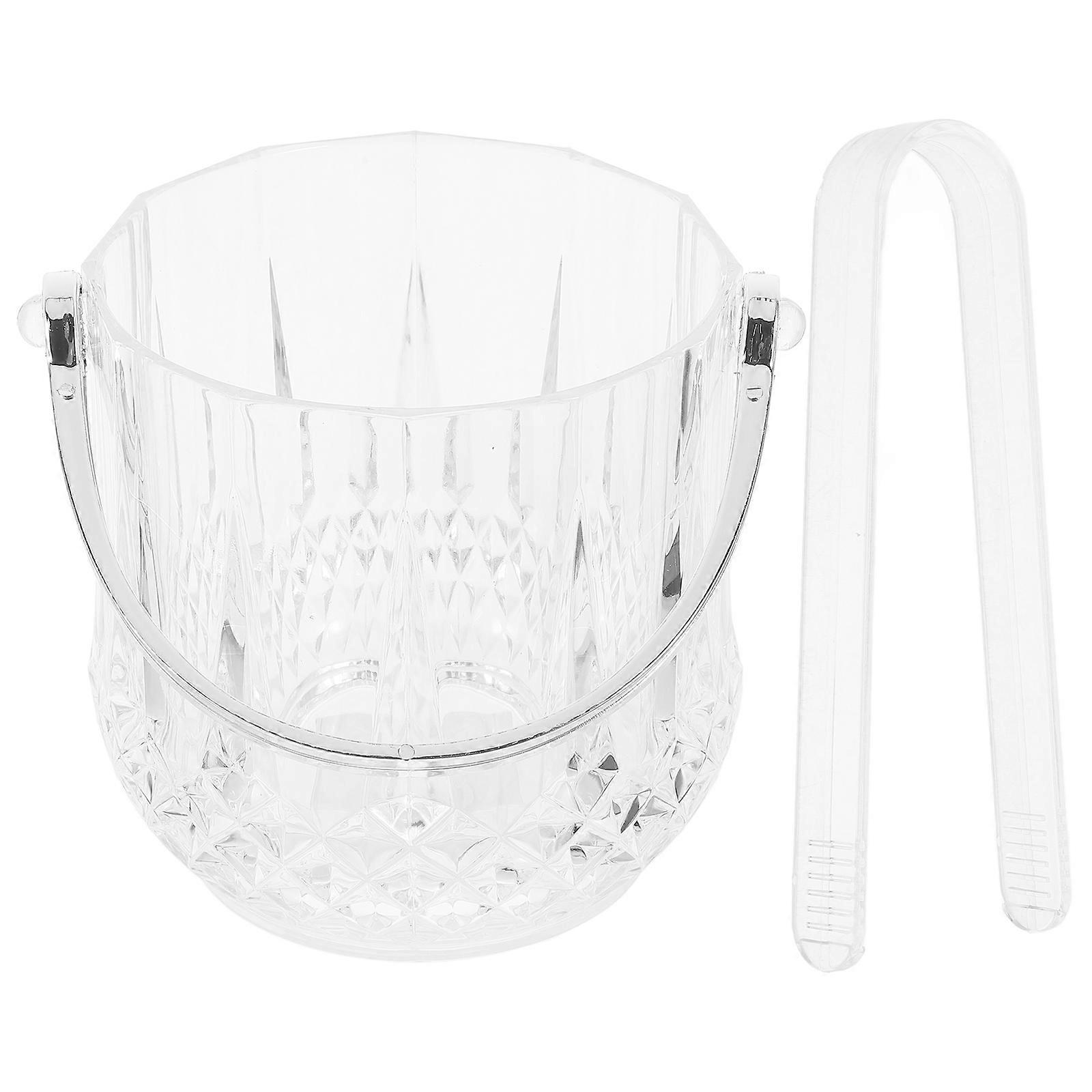 1150 Ml Acrylic Ice Bucket with Tong for Bars and Parties Transparent Use