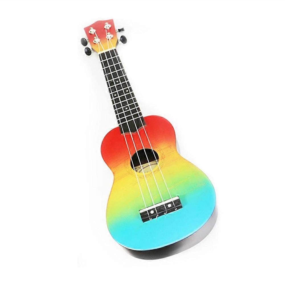 Sopran Ukulele 21" Trä Uklele Hawaiiansk gitarr Studenter Barn Gitarr Regnbåge