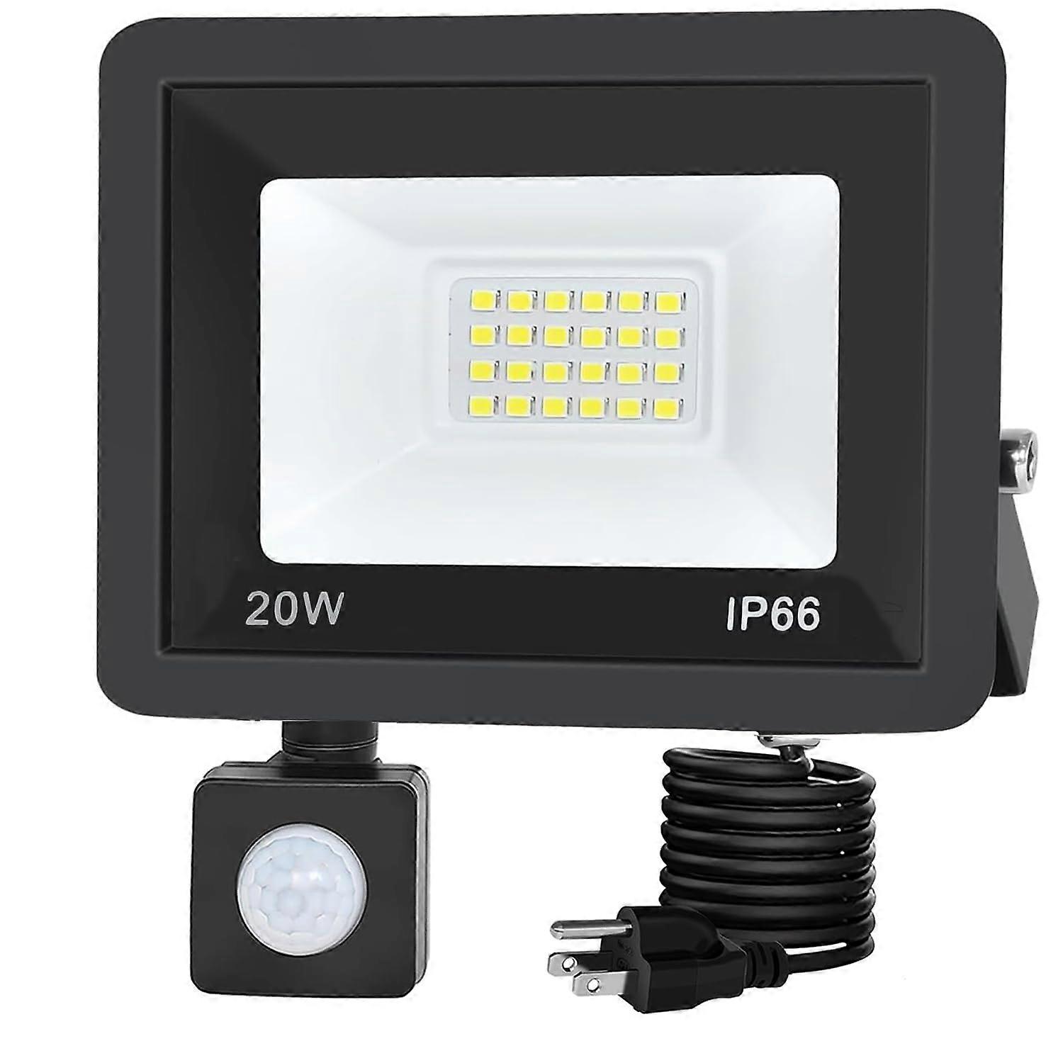 Outdoor Motion Sensor Light, 20W LED Flood Light IP66 Waterproof with 120° PIR Sensor for Yard and Garage