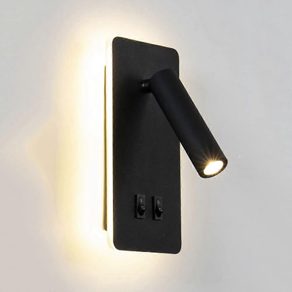 LED Bedside Reading Light with 350° Rotatable Spotlight, Dual Switch Wall Sconce, 3000K