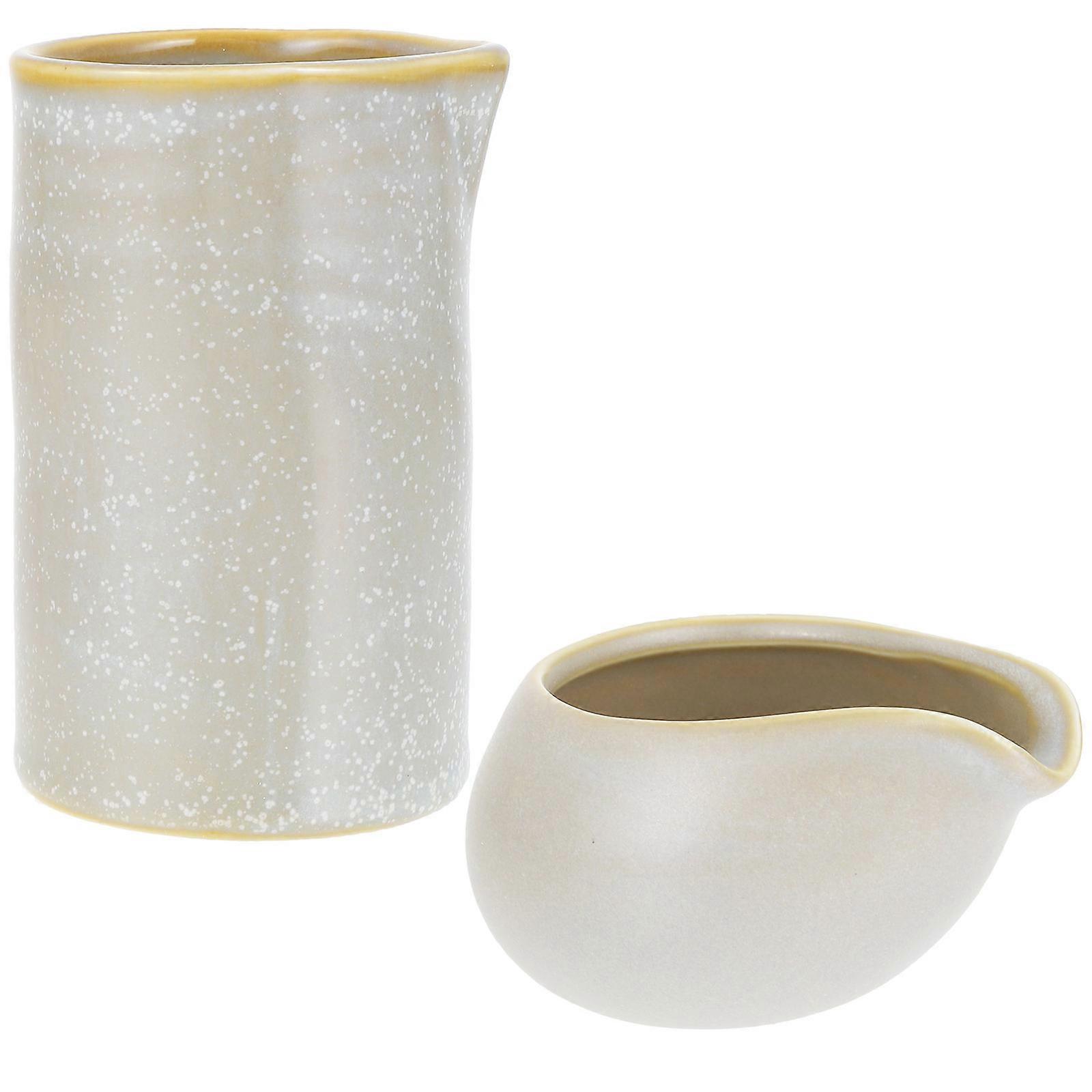 Ceramic Containers for Kitchen Use 2Sets of Milk Jugs and Sauce Pitchers
