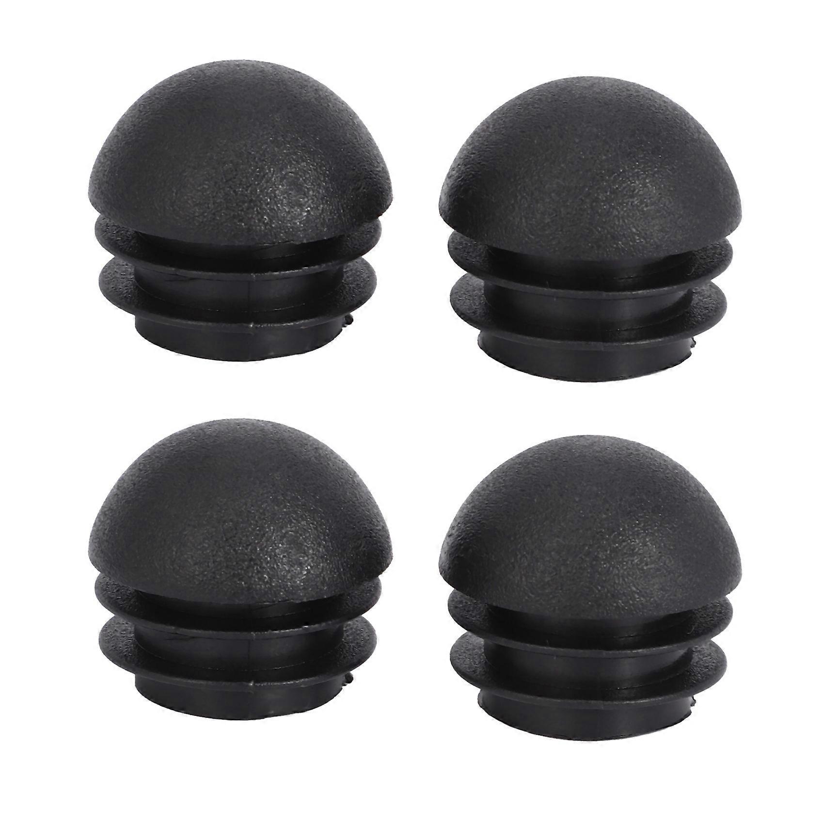 4 Pcs 25mm Dia Plastic Round Tube Inserts End Blanking Caps Black