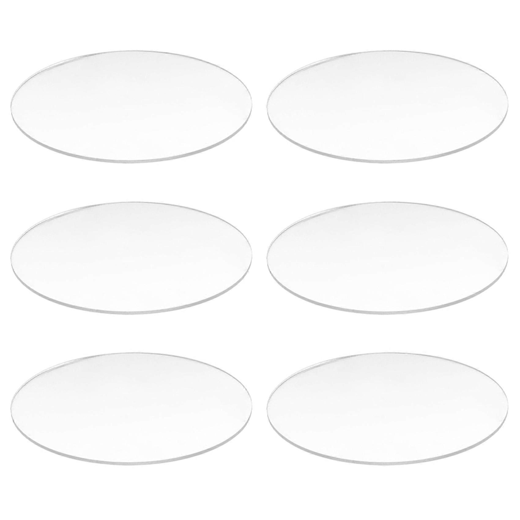 6X Transparent 3mm Thick Mirror Acrylic Round Disc Diameter:85mm