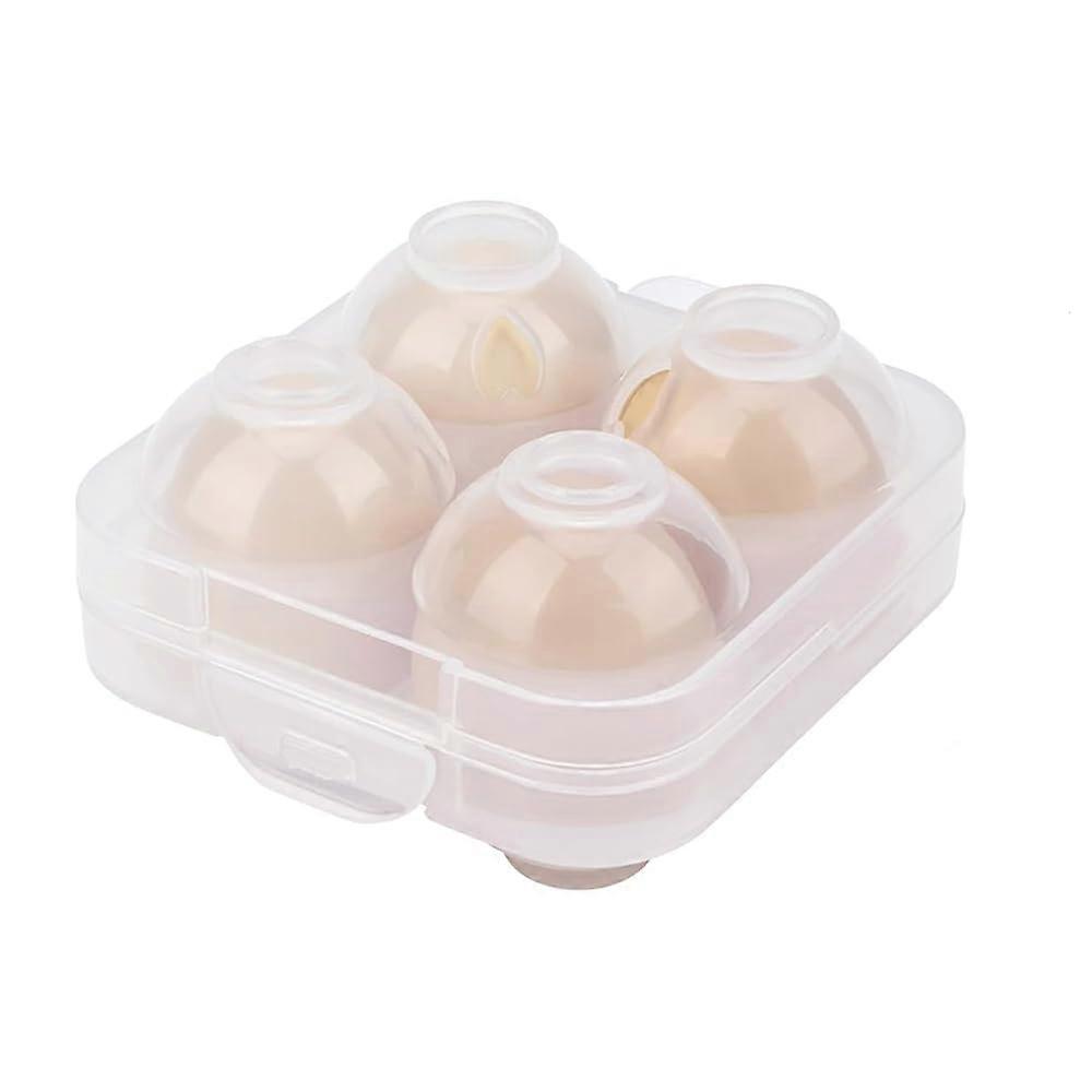 4 Egg Storage Container Shockproof Plastic Holder with Lid for Refrigerator Camping and Travel