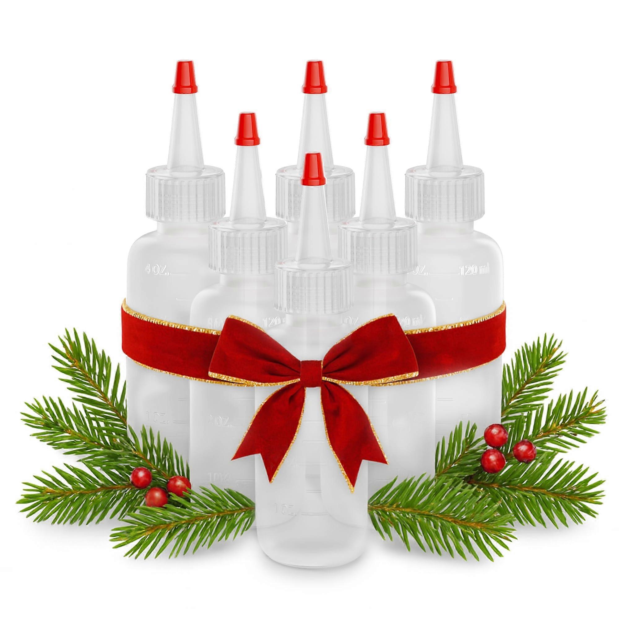 6pcs 4oz Condiment Squeeze Bottles with Precision Nozzle, Leakproof Cap for Sauces and Oils