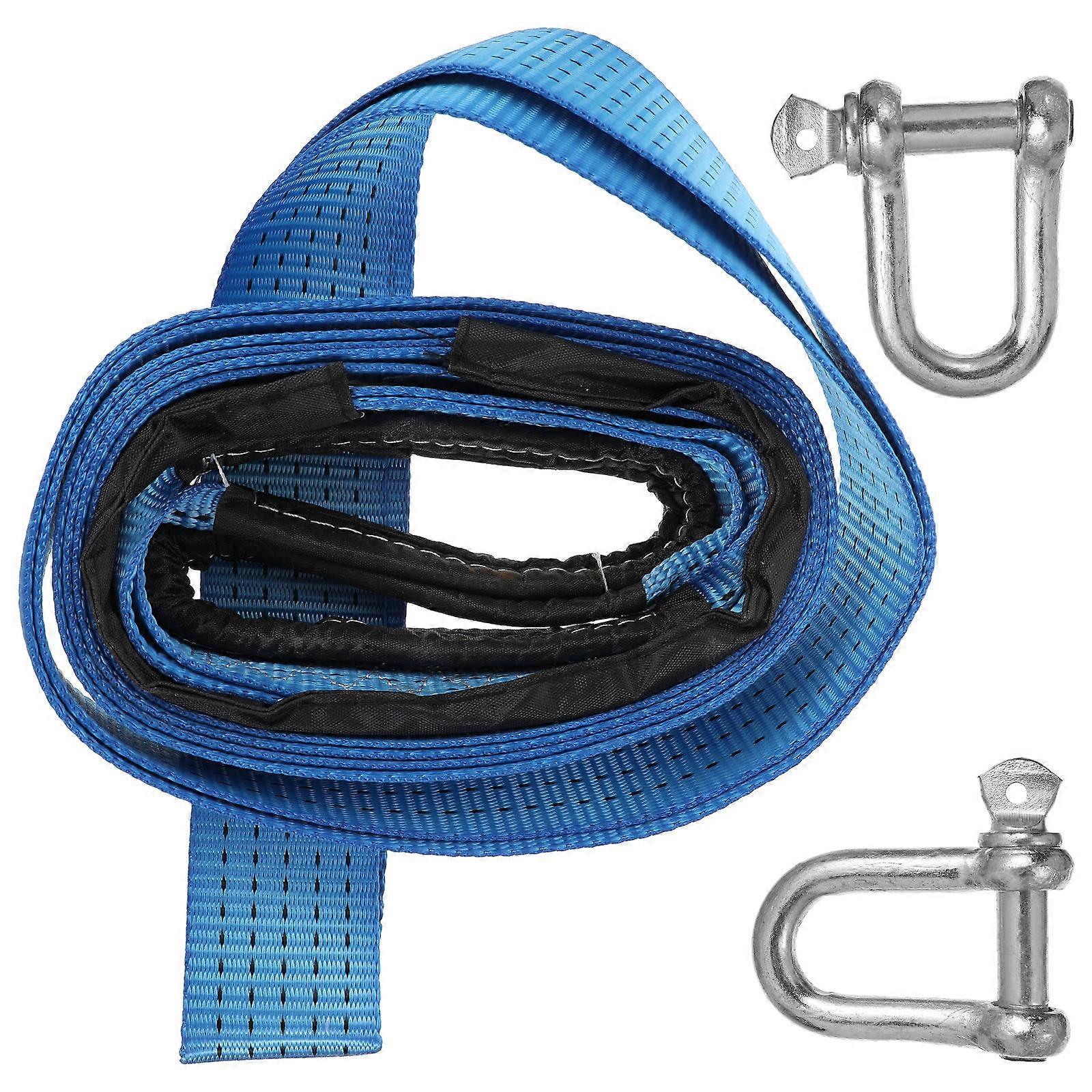 Nylon Tow Strap Car Towing Rope for Heavy Duty Use 2Sets Pack