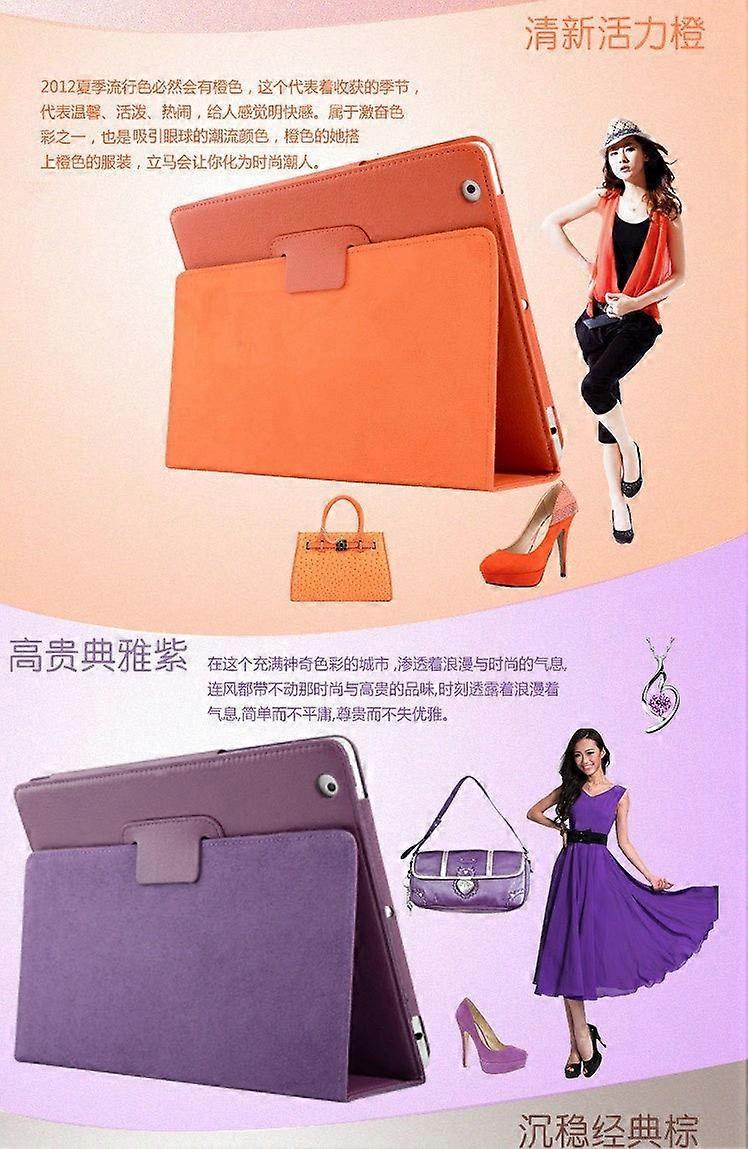 Case For Ipad Pro 9.7-2016 Orange Bi-fold Stand Litchi Texture Leather