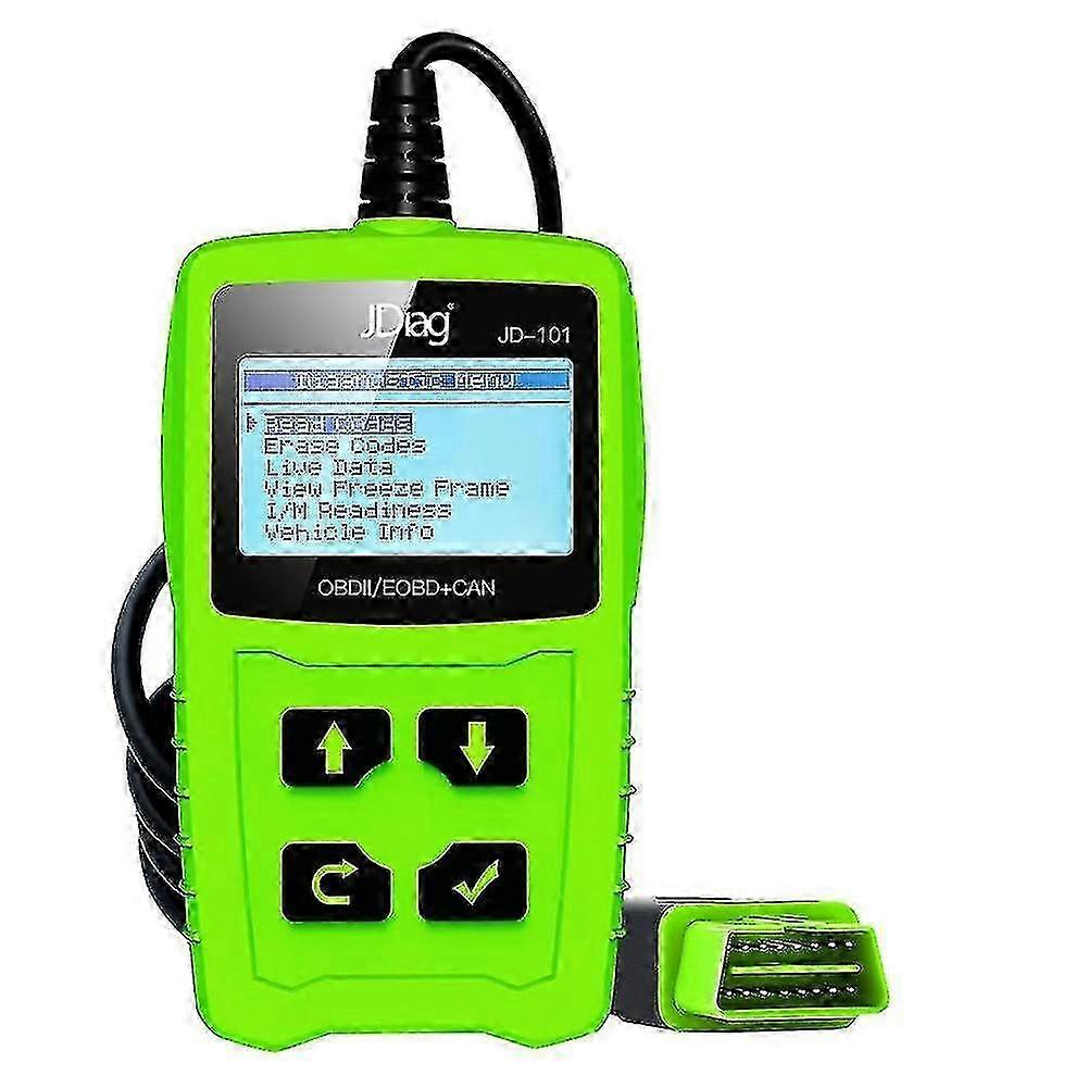 Jd101 Obdii Eobd Code Scanner Voiture Véhicule Lcd Error Reader Diagnostic Device Vert