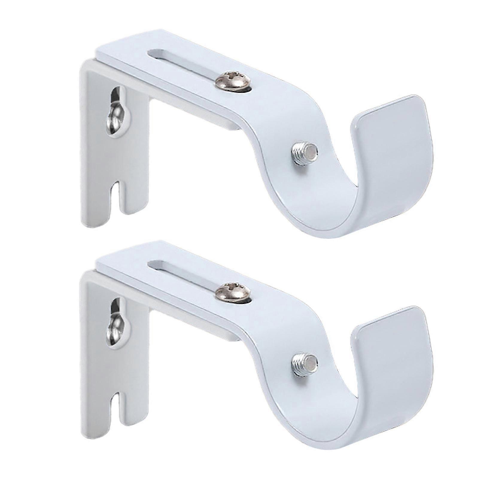 1 Set Curtain Rod Bracket Heavy Duty Adjustable Length Wrought Iron Window Drapes Pole Fixing Rack With Screws Home Use