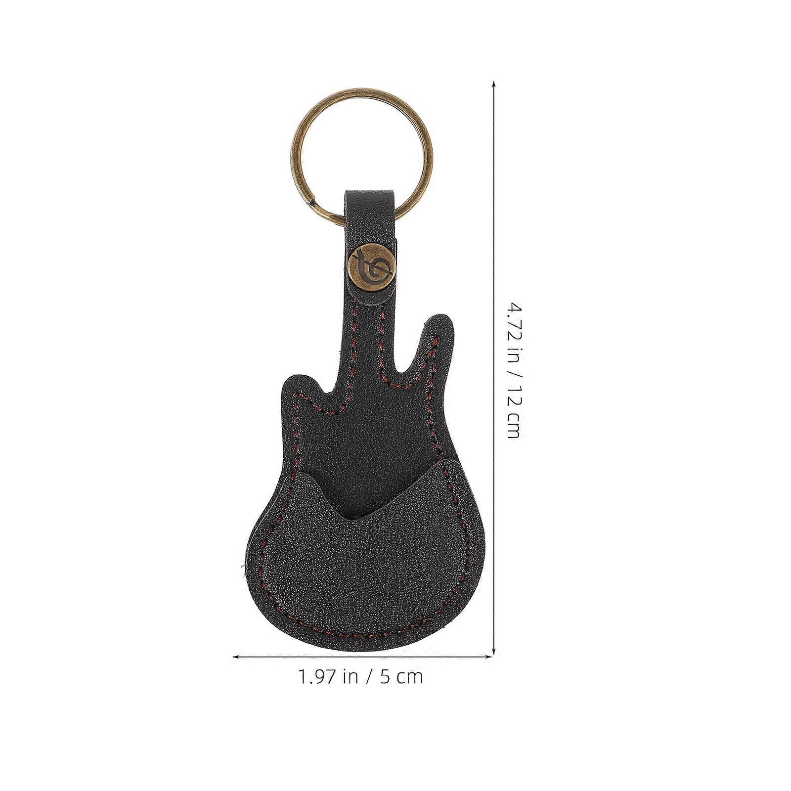 PU Guitar Pick Holder for Practical Pick Carrying Bag with Keychain