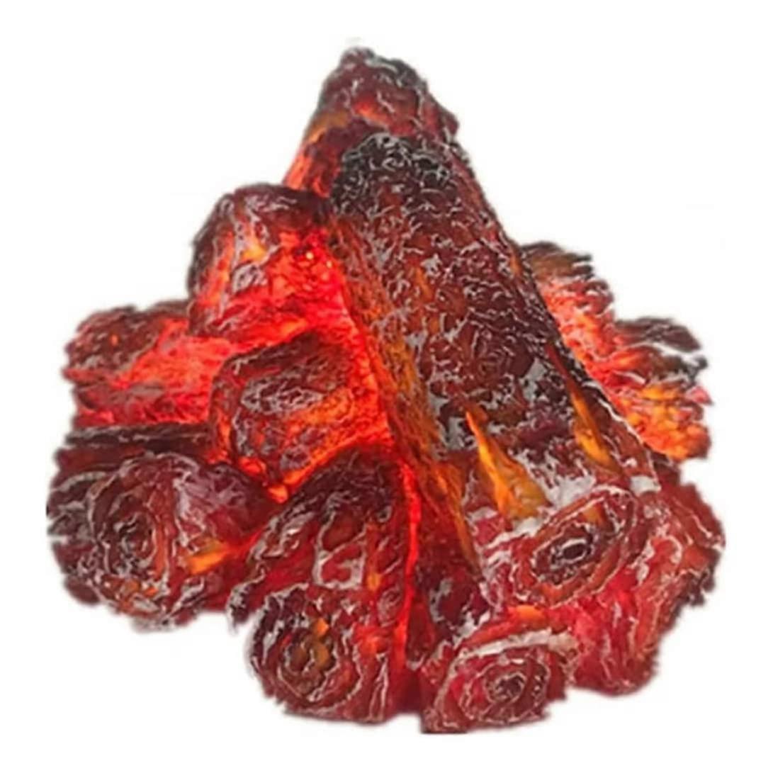 Faux Fireplace Logs with Realistic LED Flame Effect, Battery Powered Flameless Fireplace Light