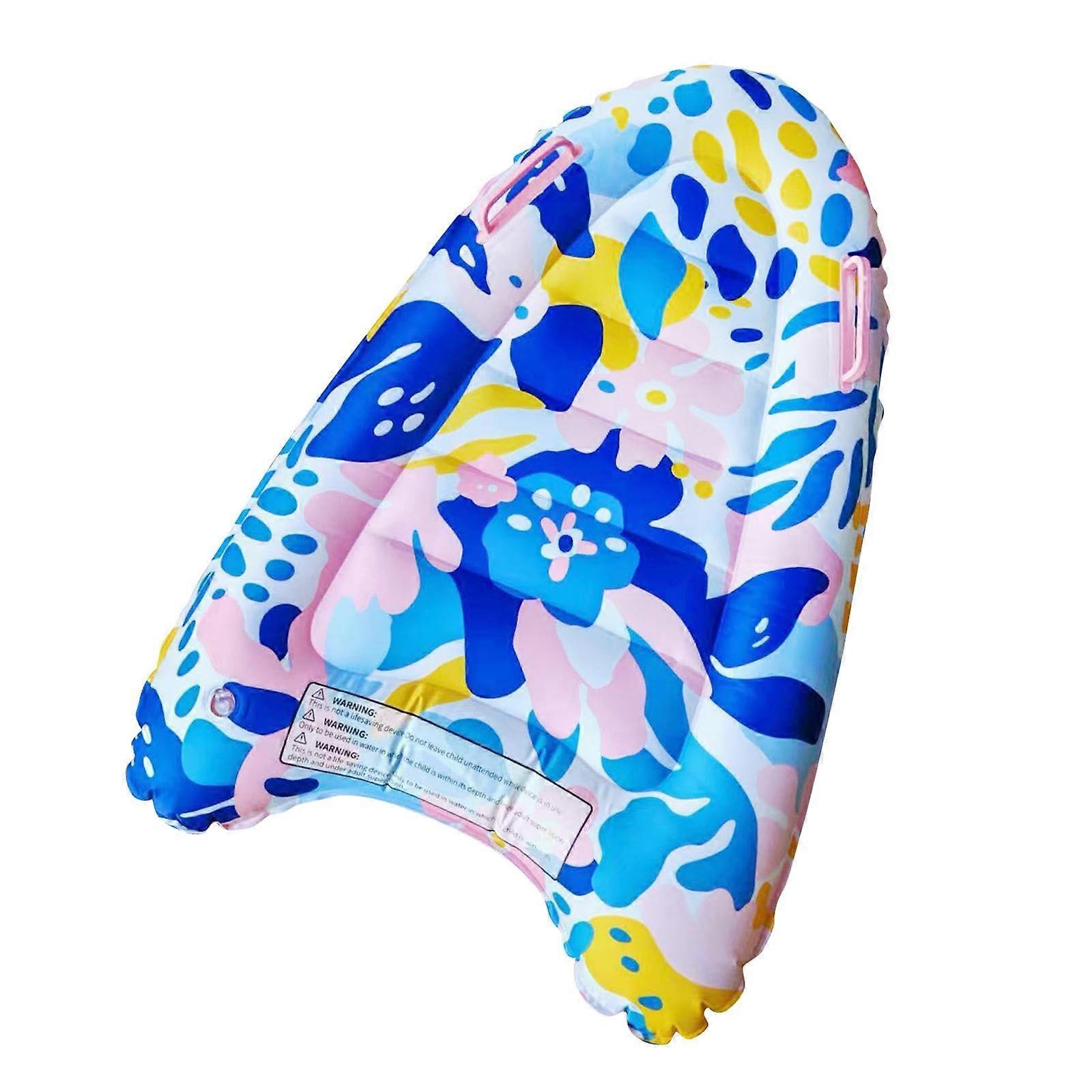 Kids Pool Float Inflatable Surfboard with Secure Dual Handles for Summer Water Fun Pink