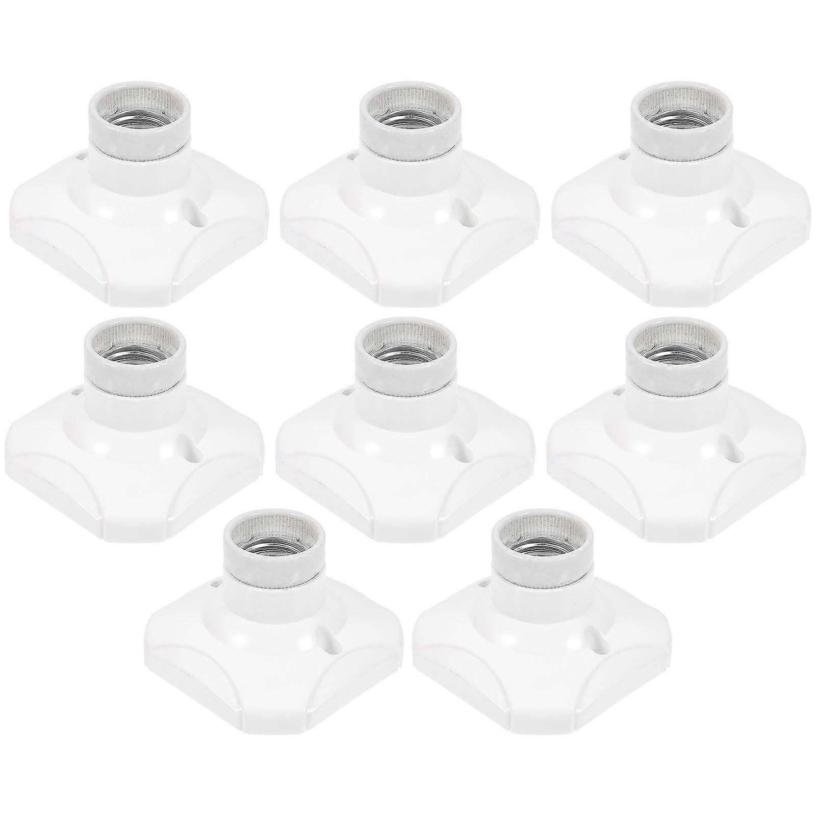E27 Lampholder Ceramic Square Lamp Base for Home Use 8Pcs Accessory Set