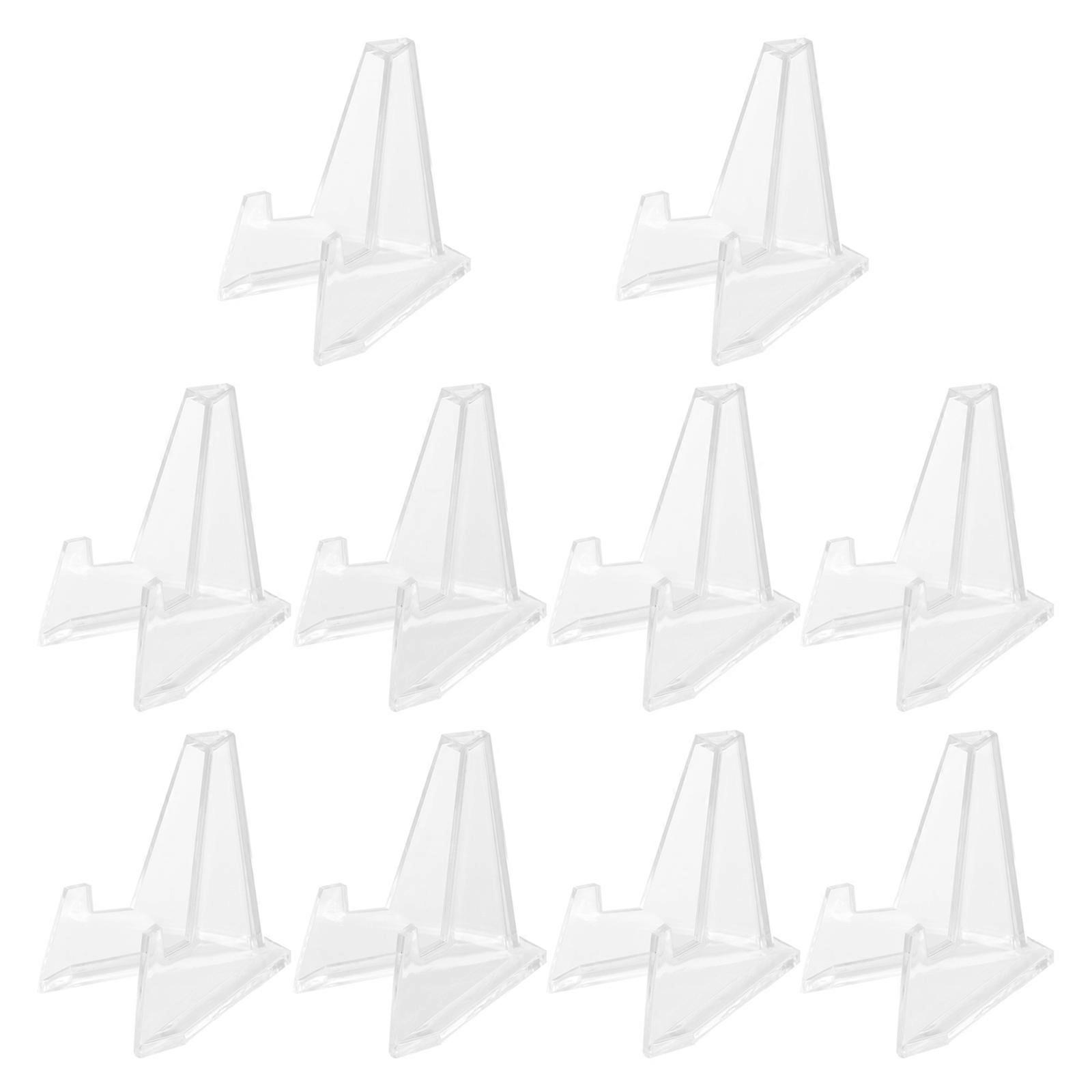 Clear Badge Display Holders Acrylic for Storage 10Pcs Stable Stands