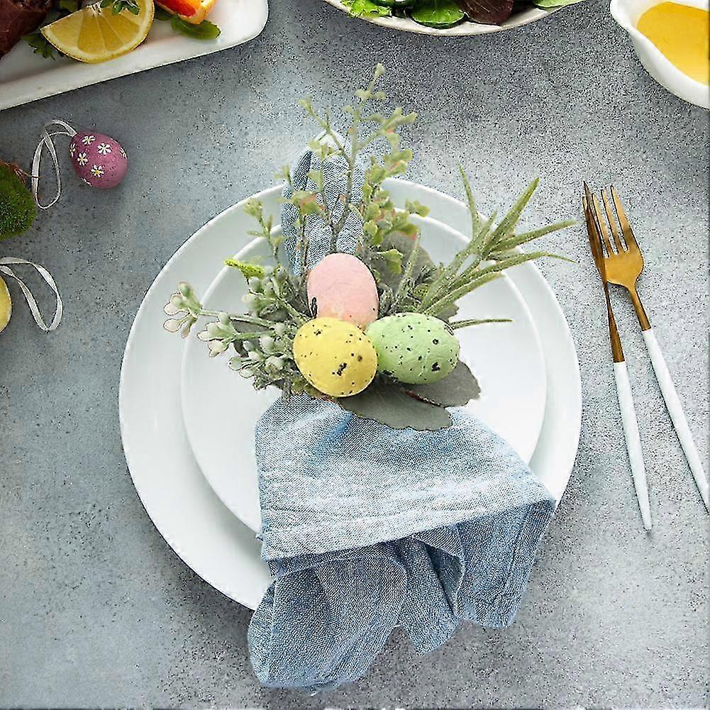 2025 6 Pcs Cone Rabbit Napkin Buckle Easter Celebration Decorations