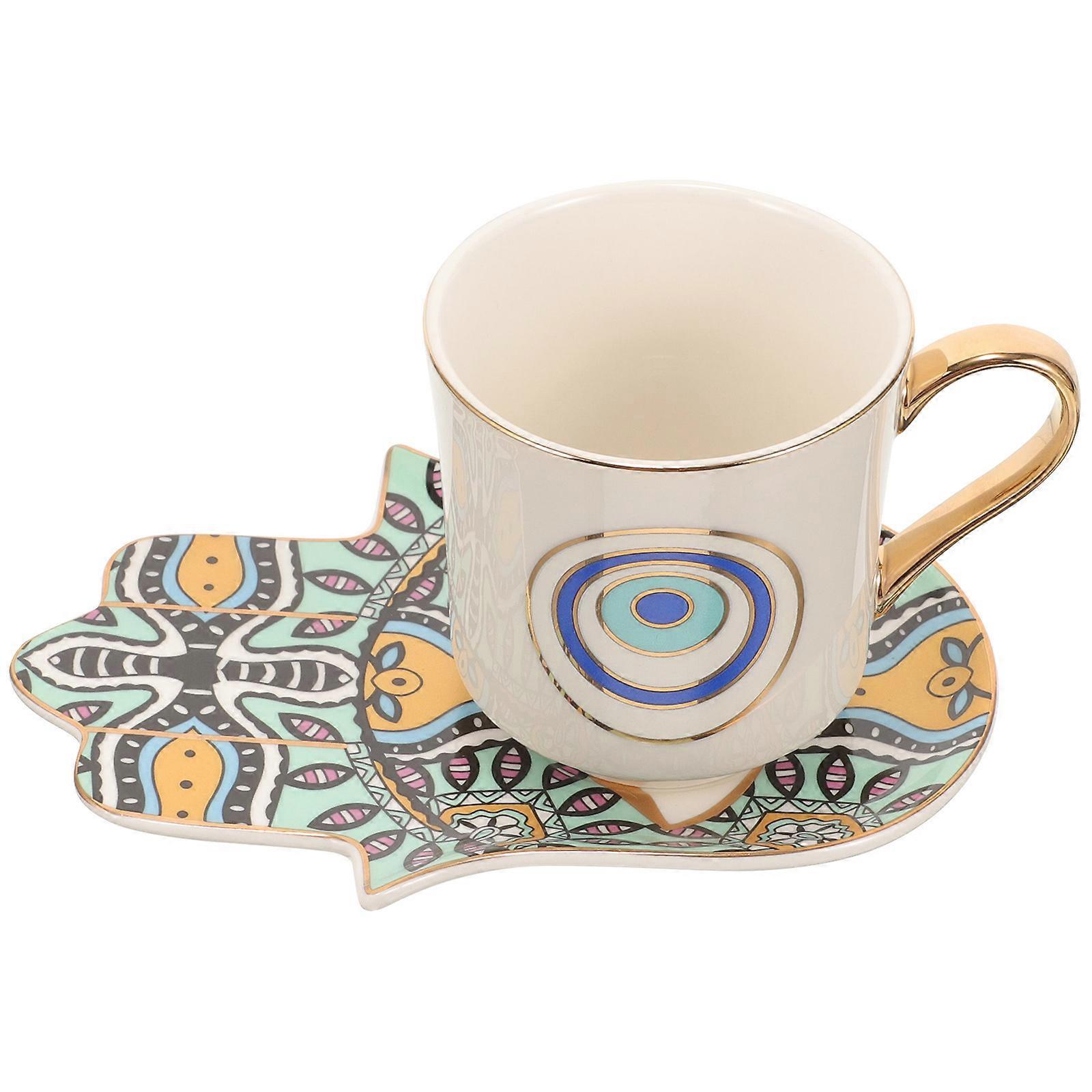 Ceramic Mug With Saucer Complete Set For Tea And Coffee 1 Set
