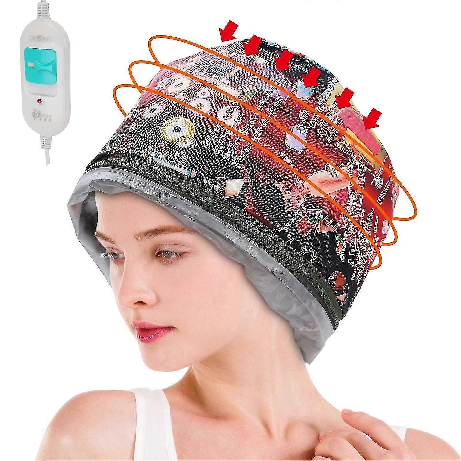 Heating Cap Compatible Deep Conditioning with 3Level Control and Overheat Protection, Black Pattern myi