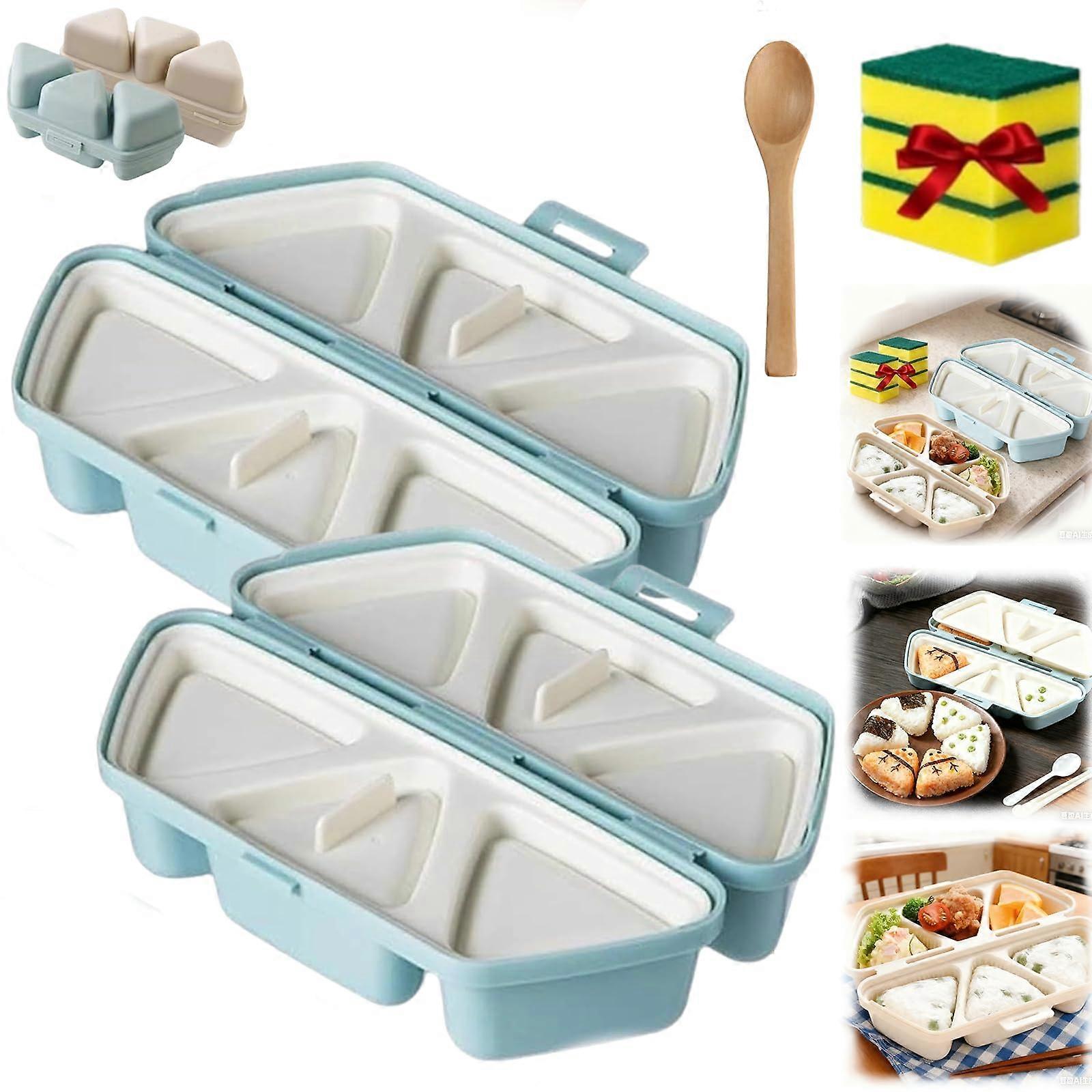 Onigiri Maker 6Cavity Triangle Sushi Mold with Foldable Nonstick Design, Easy to Clean 2Pcs