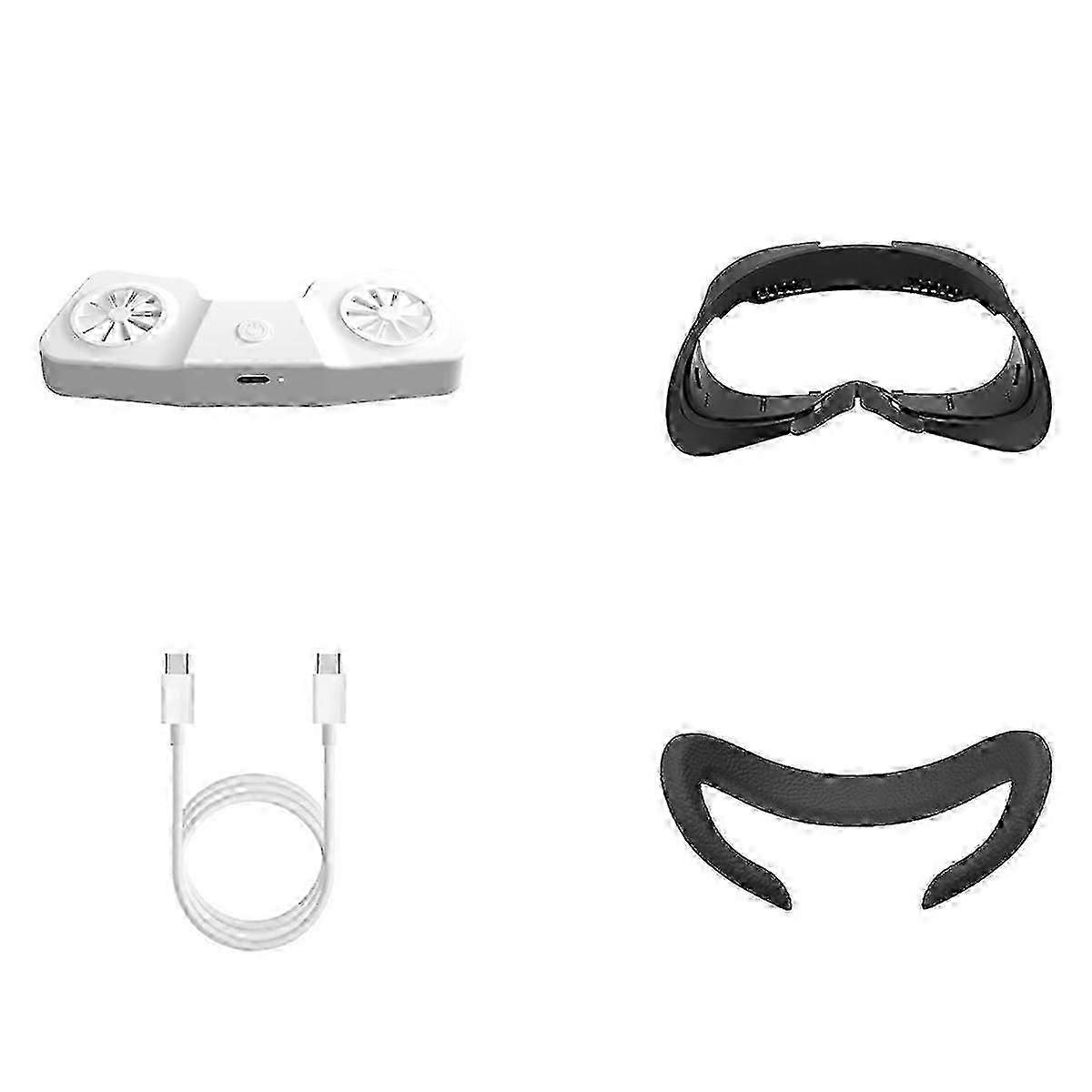 For 3 Air Circulation Face Cover with Cooling Fan VR Headset Replacement Interface Mask for Quest3--
