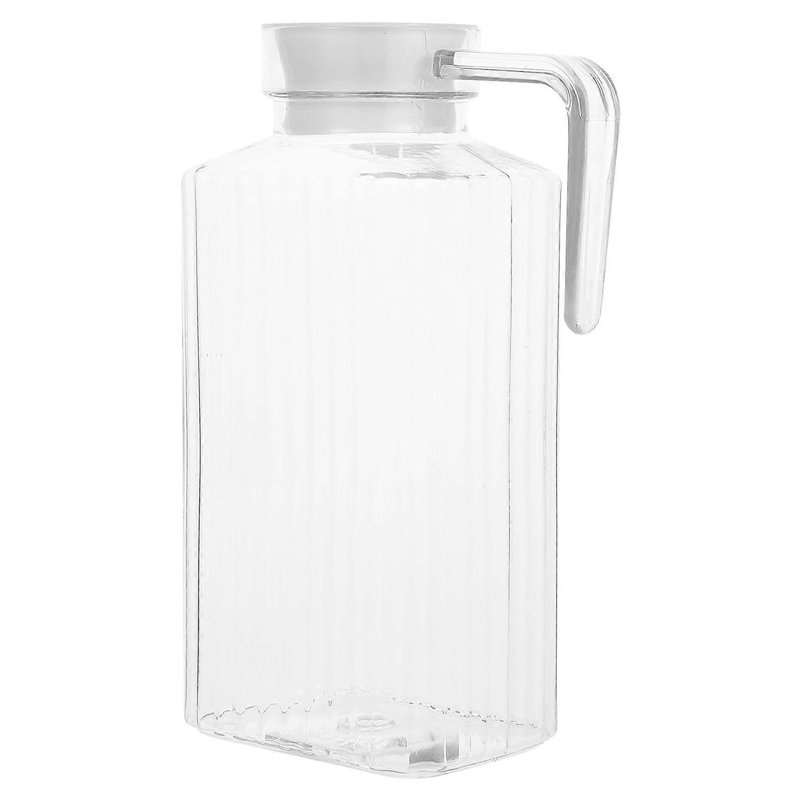Large Water Bottle with Lid, Large Capacity Plastic Pitcher for Hot or Cold Drinks with Handle