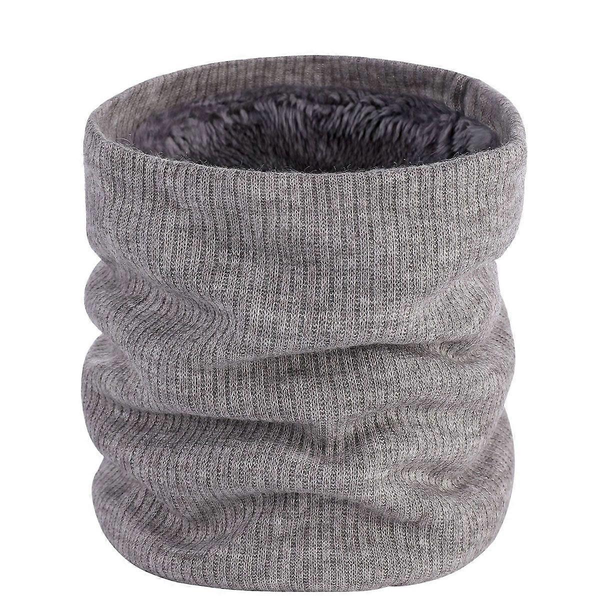 Winter Double Layer Halswärmer Schal Gestricktes Fleece Gefütterte Loop Circle Schals Geschenke